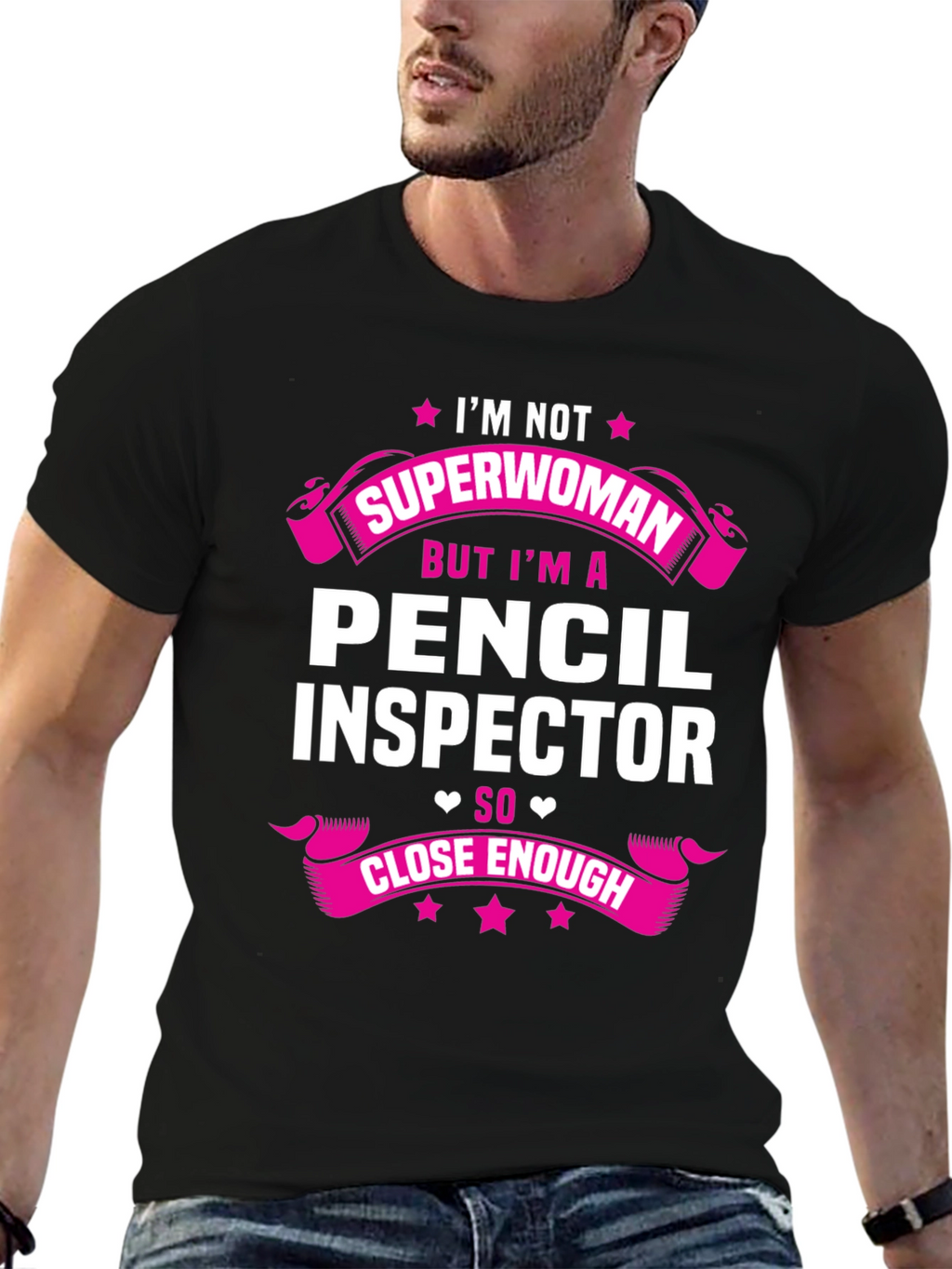 Pencil Inspector T-Shirt - Superwoman Funny Job Tee