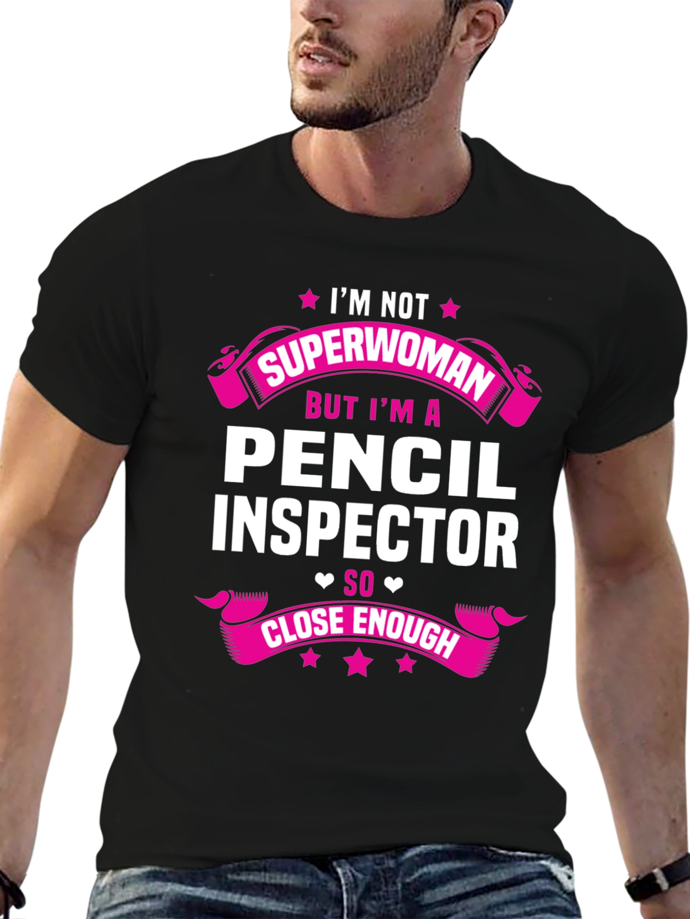 Pencil Inspector T-Shirt - Superwoman Funny Job Tee