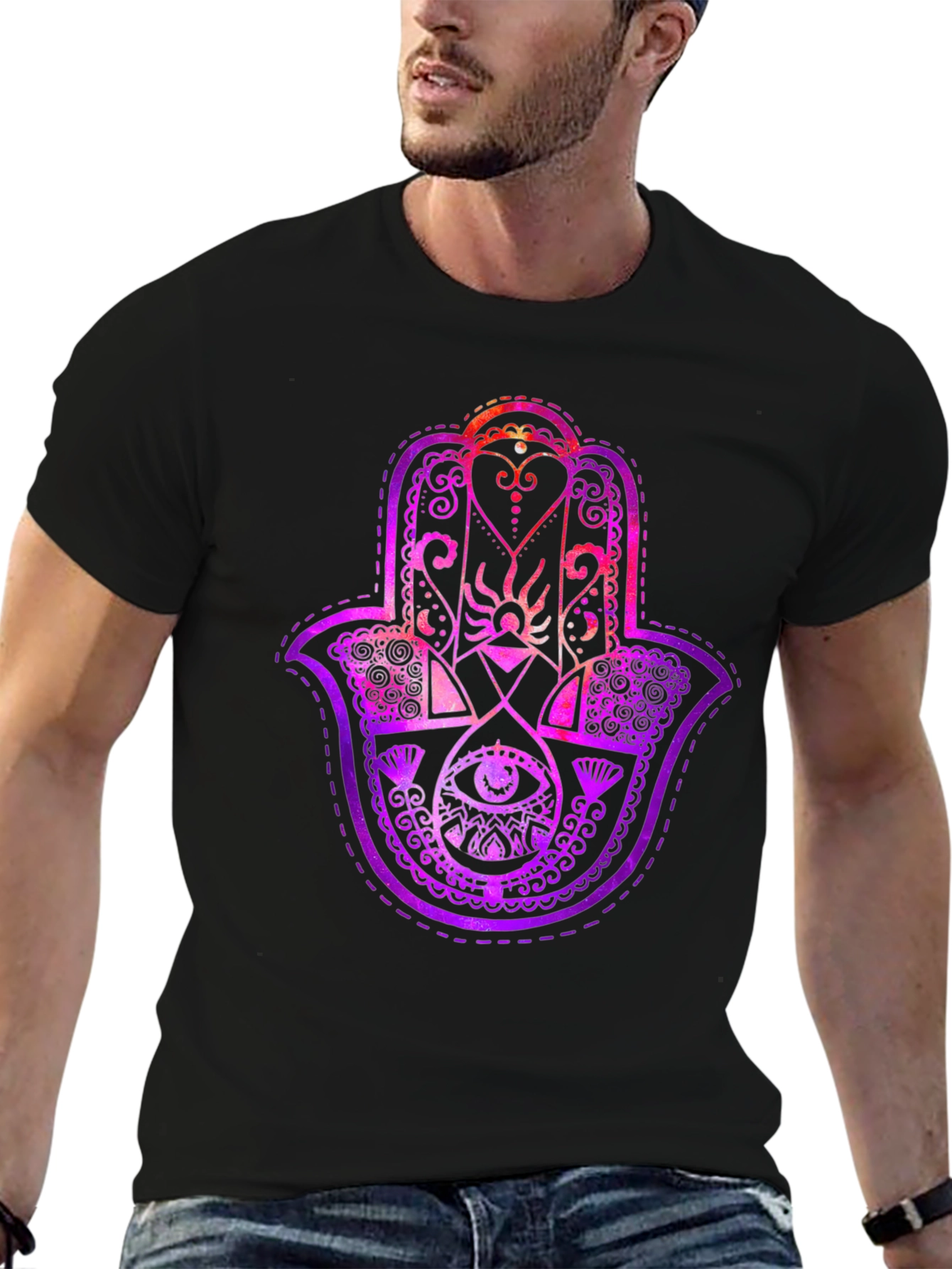 Hamsa Hand Graphic Tee - Spiritual Protection T-Shirt