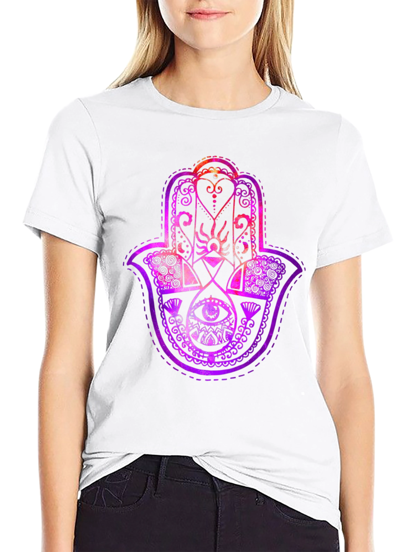 Hamsa Hand Graphic Tee - Spiritual Protection T-Shirt