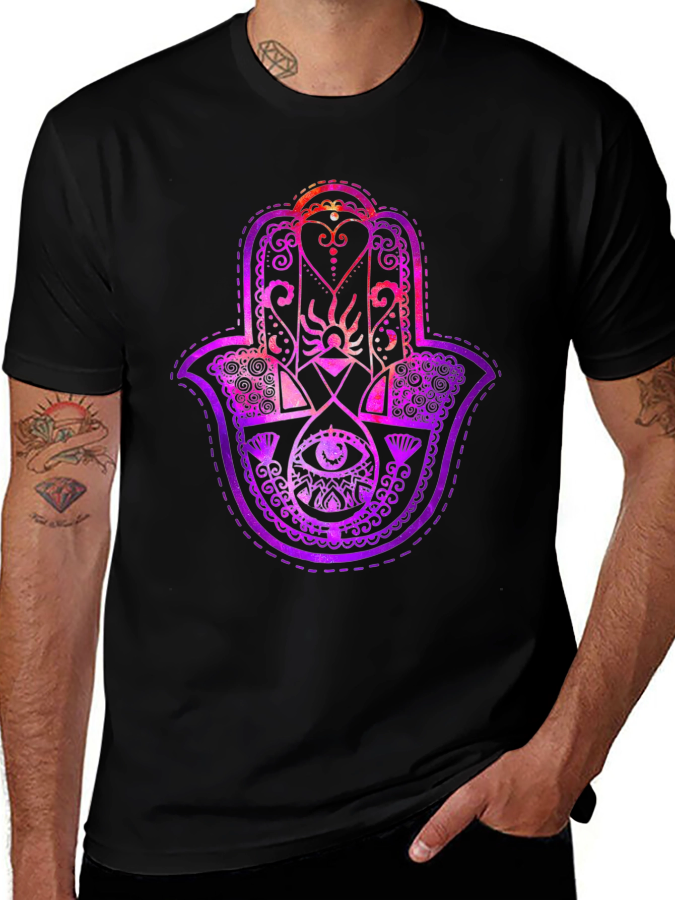 Hamsa Hand Graphic Tee - Spiritual Protection T-Shirt