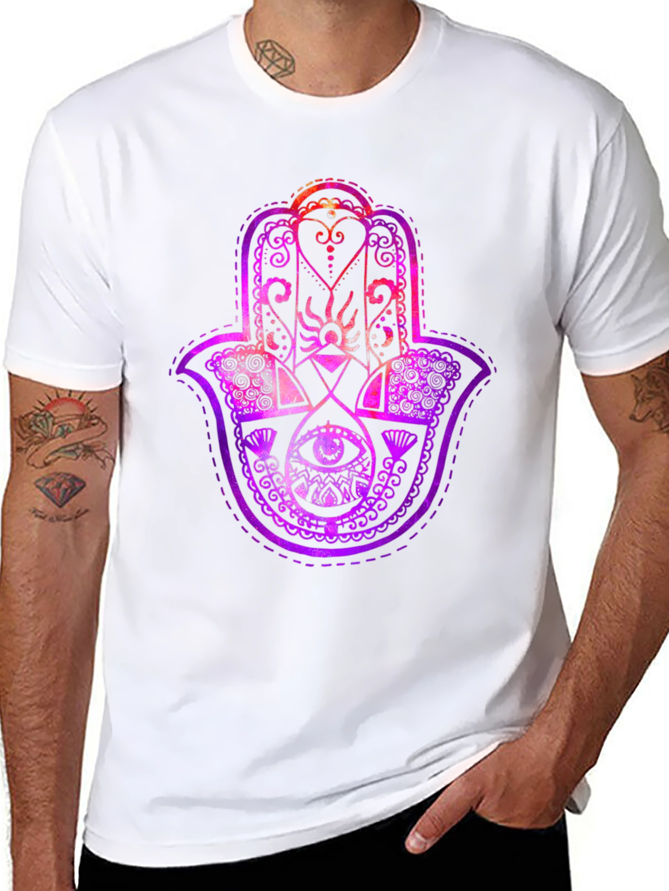 Hamsa Hand Graphic Tee - Spiritual Protection T-Shirt