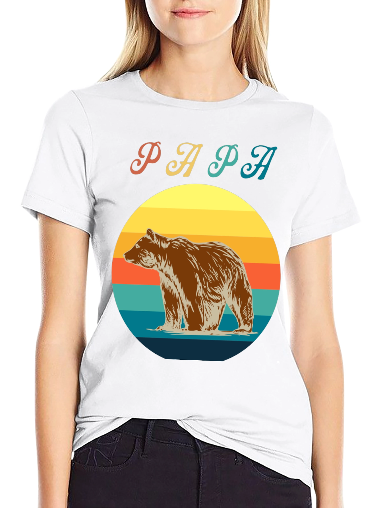 Papa Bear Retro Sunset T-Shirt