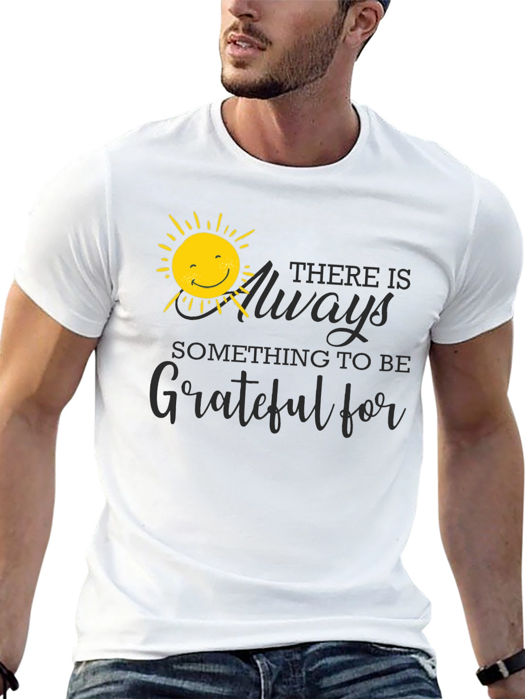 Grateful Sun Graphic Tee - Positive Vibes T-Shirt