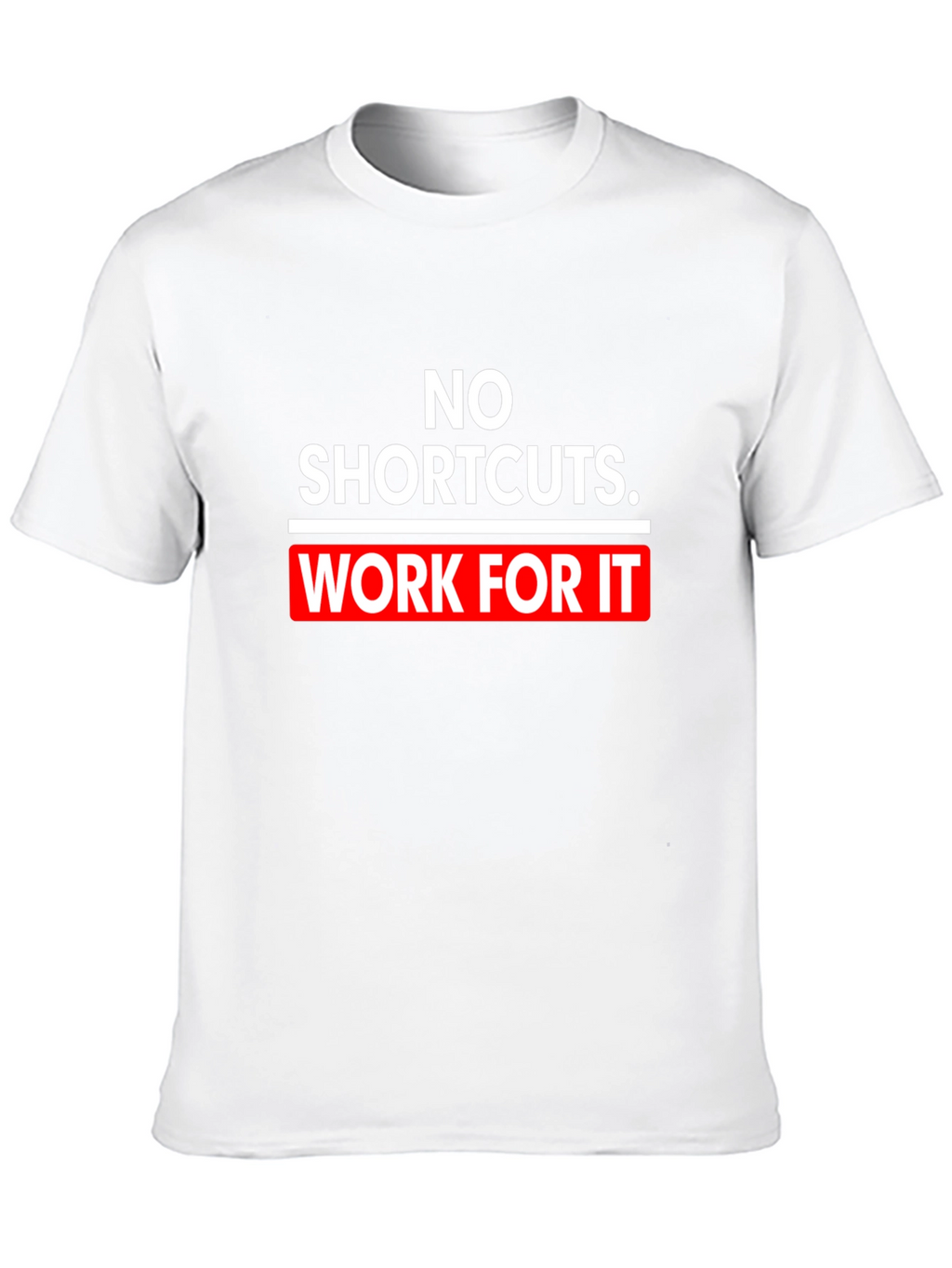 Motivational Black T-Shirt - No Shortcuts