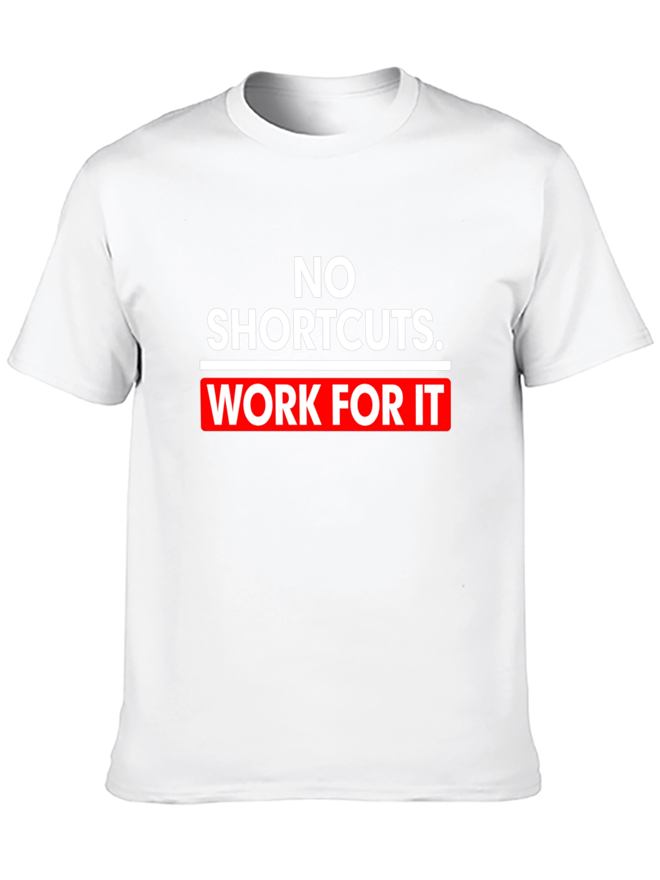 Motivational Black T-Shirt - No Shortcuts
