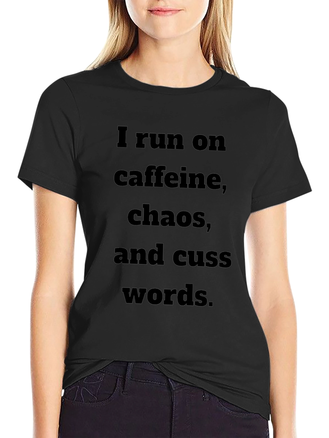 Caffeine Chaos Cuss Words T-Shirt