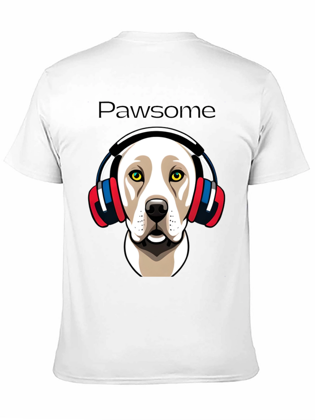 Pawsome Dog in Headphones Graphic Tee