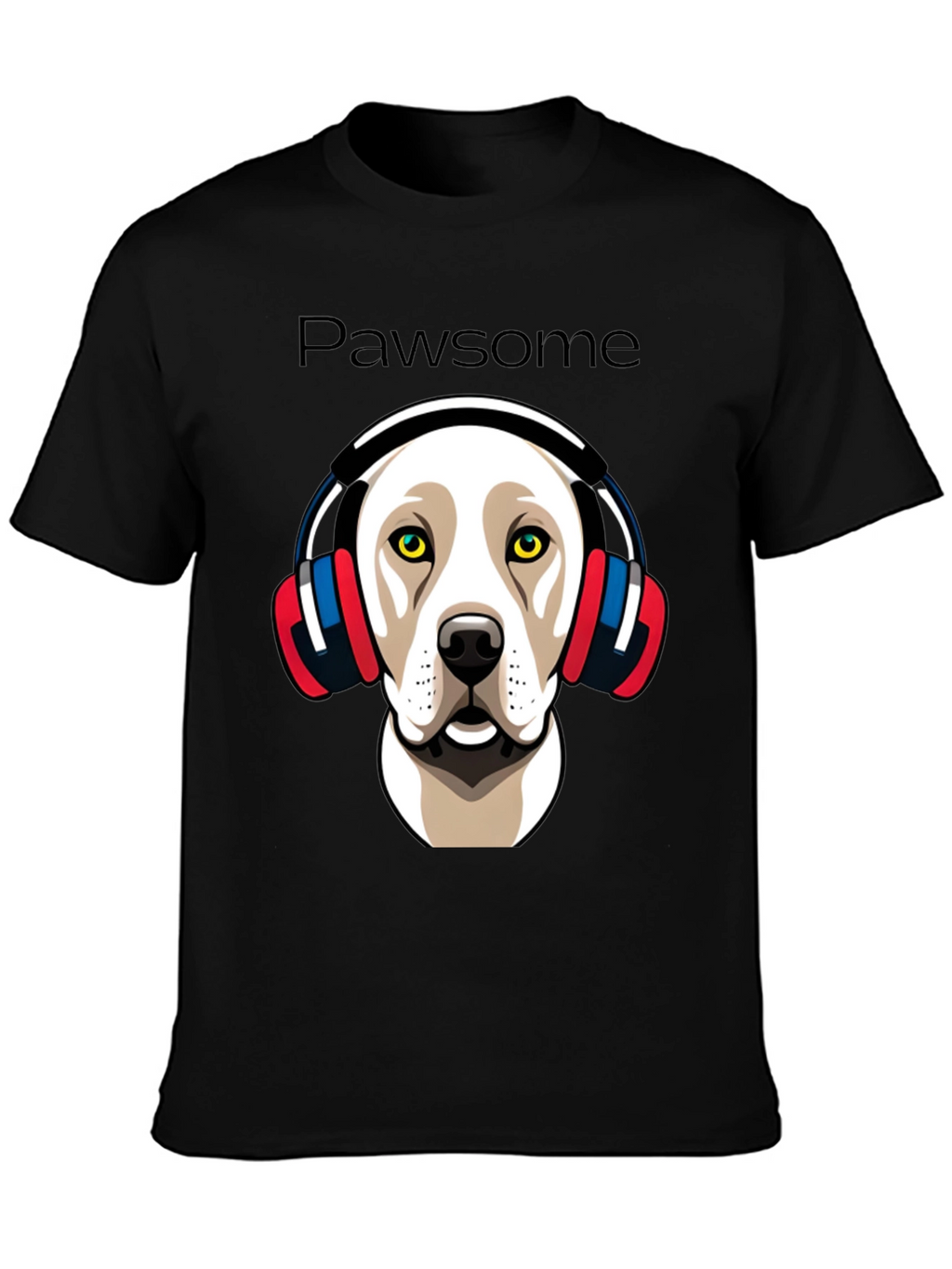 Pawsome Dog in Headphones Graphic Tee