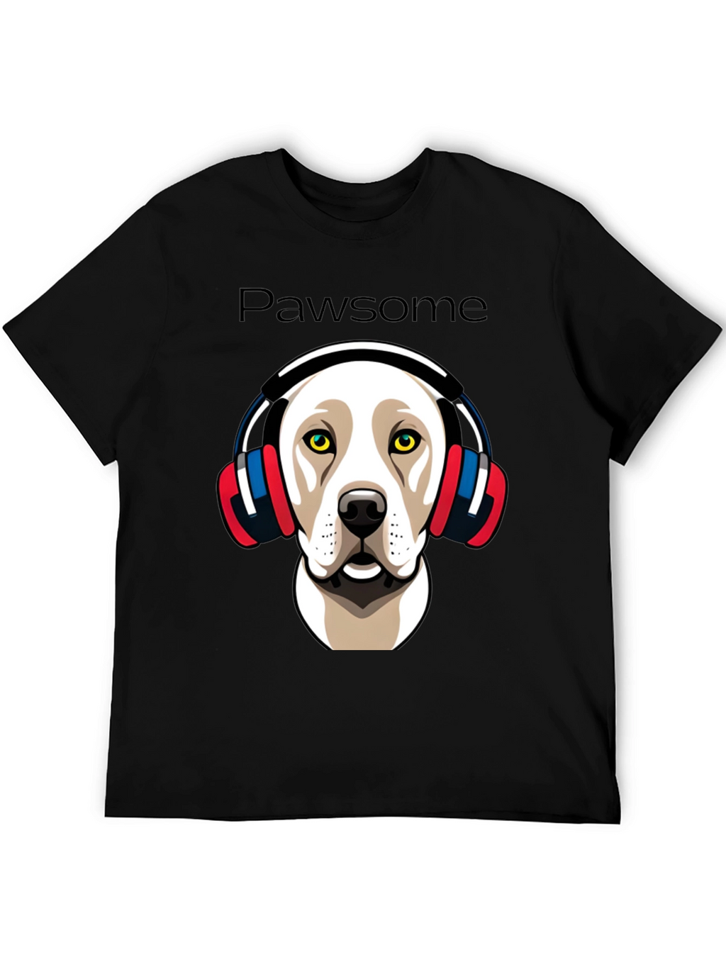 Pawsome Dog in Headphones Graphic Tee