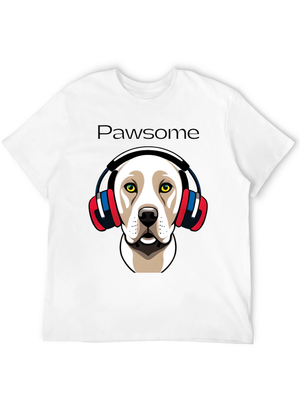 Pawsome Dog in Headphones Graphic Tee