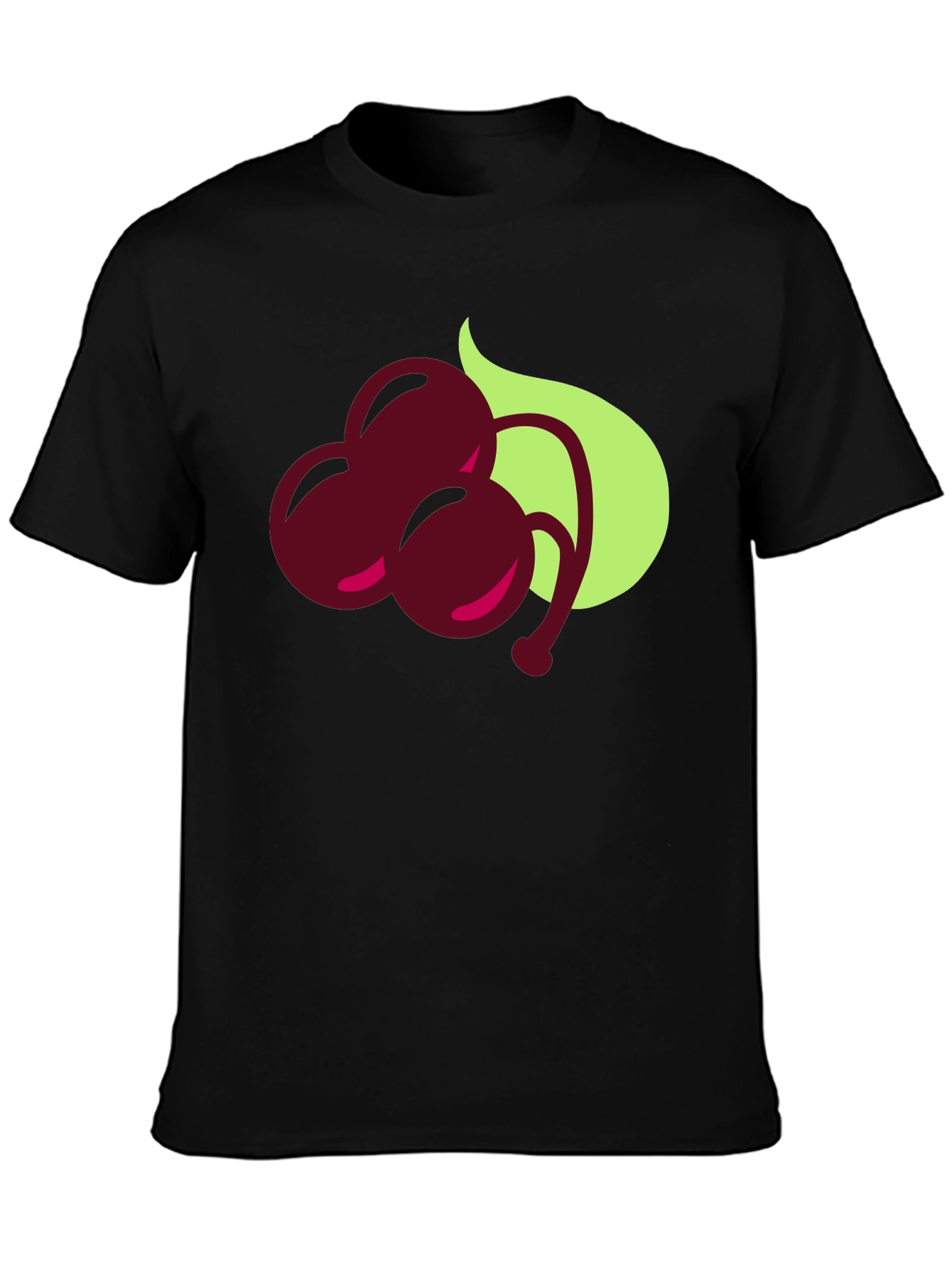 Cherry Graphic Black T-Shirt