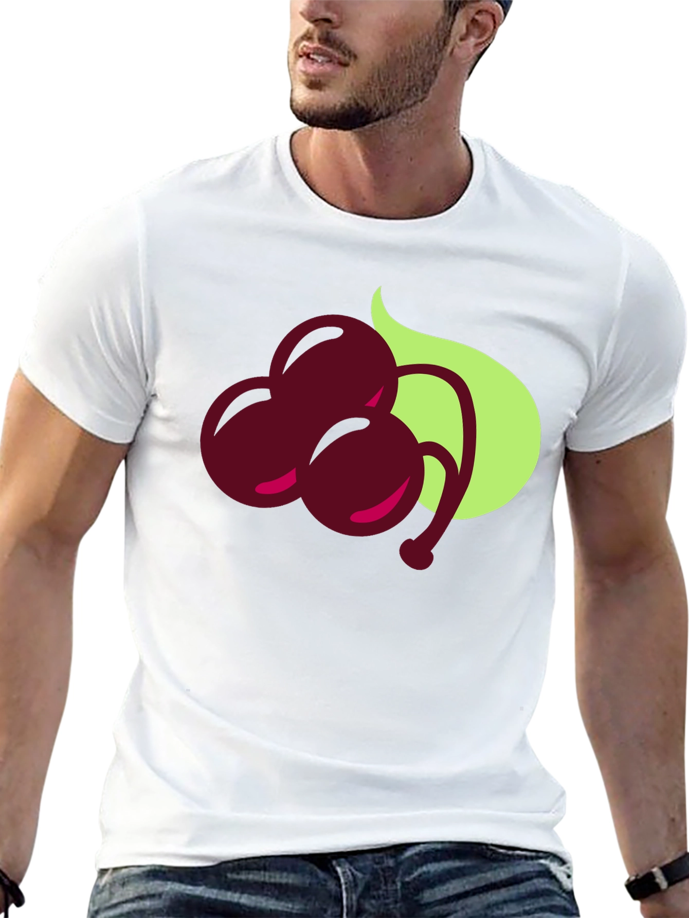 Cherry Graphic Black T-Shirt