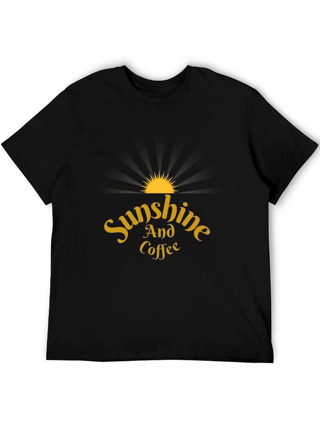 Sunshine and Coffee Black T-Shirt