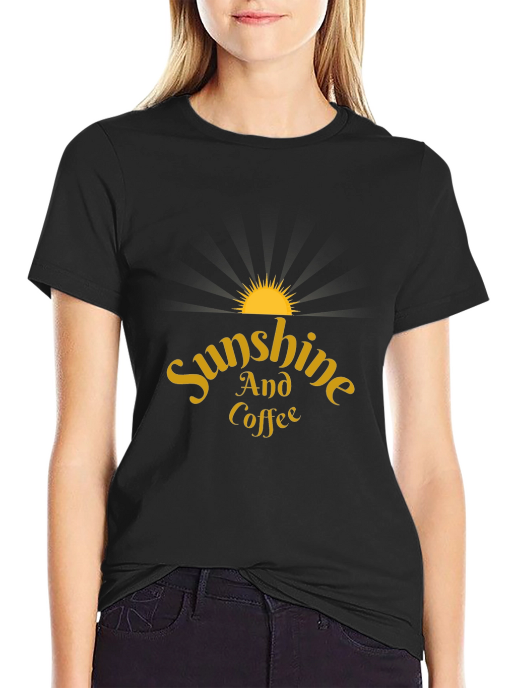 Sunshine and Coffee Black T-Shirt