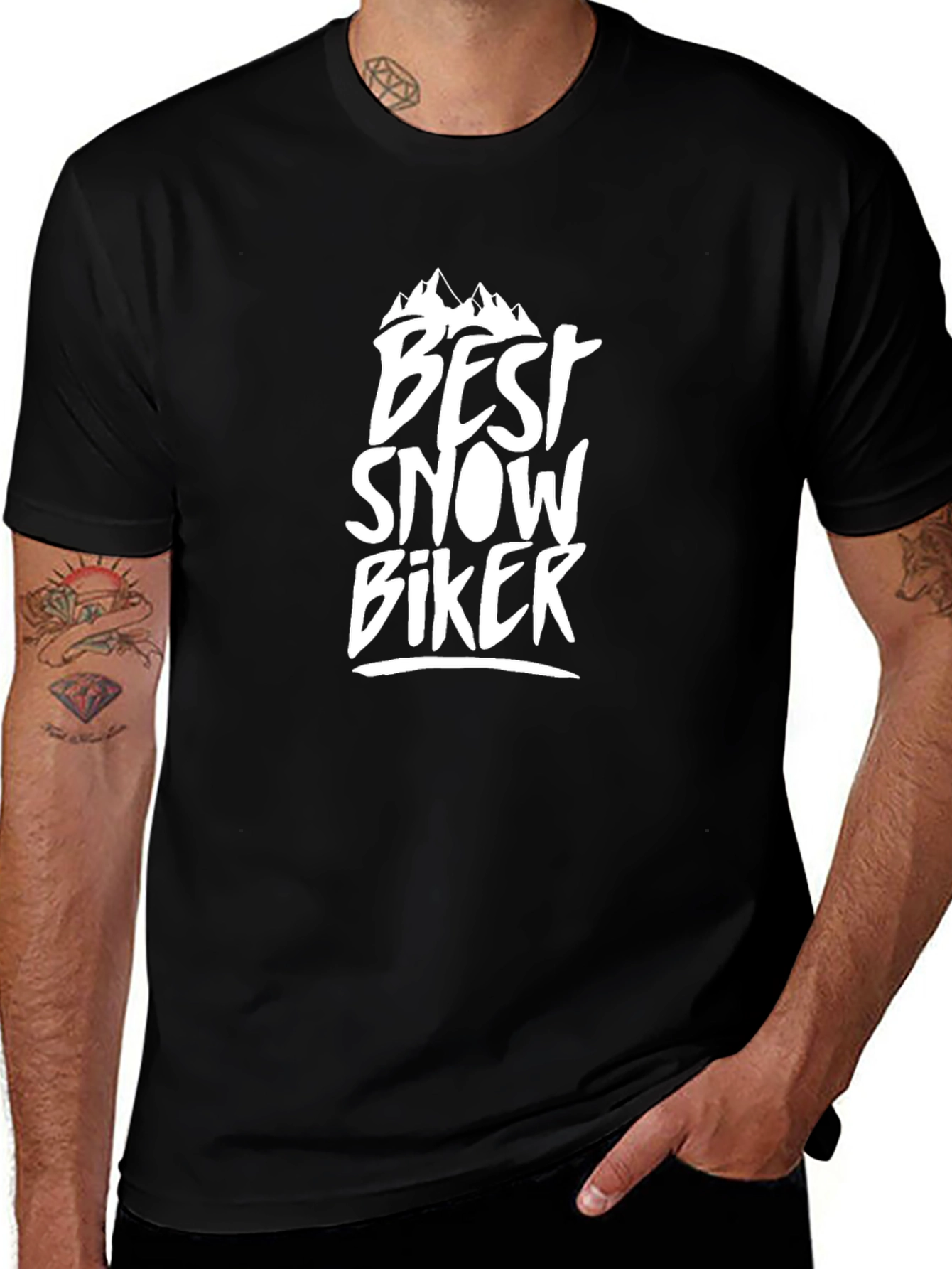 Best Snow Biker Black Tee Shirt