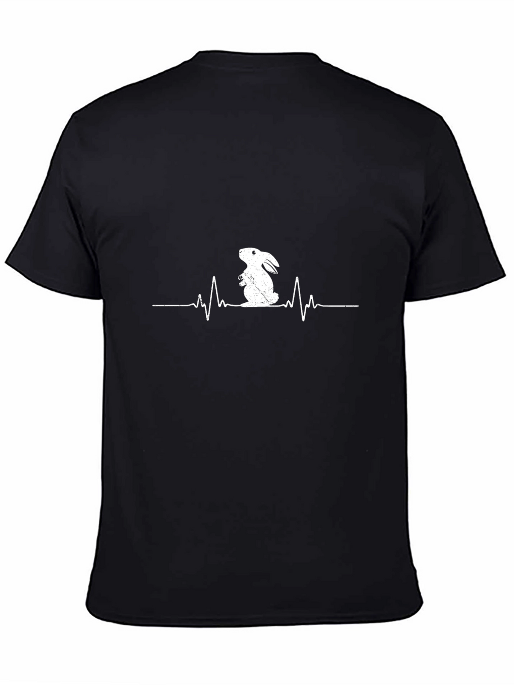 Rabbit Heartbeat T-Shirt - Black Cotton
