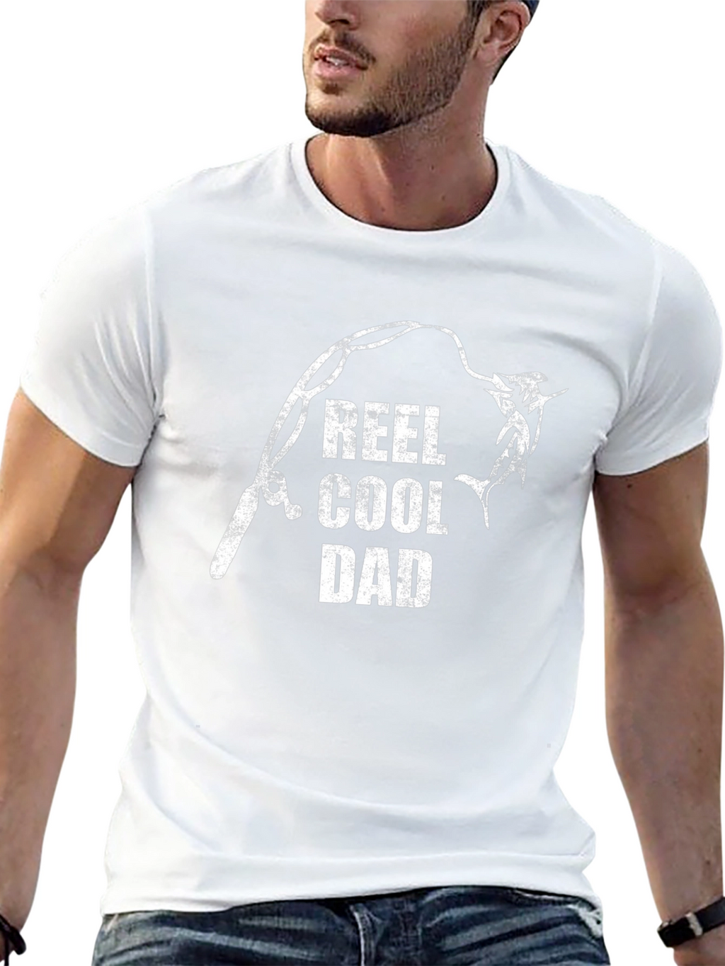 Reel Cool Dad Black Graphic Tee