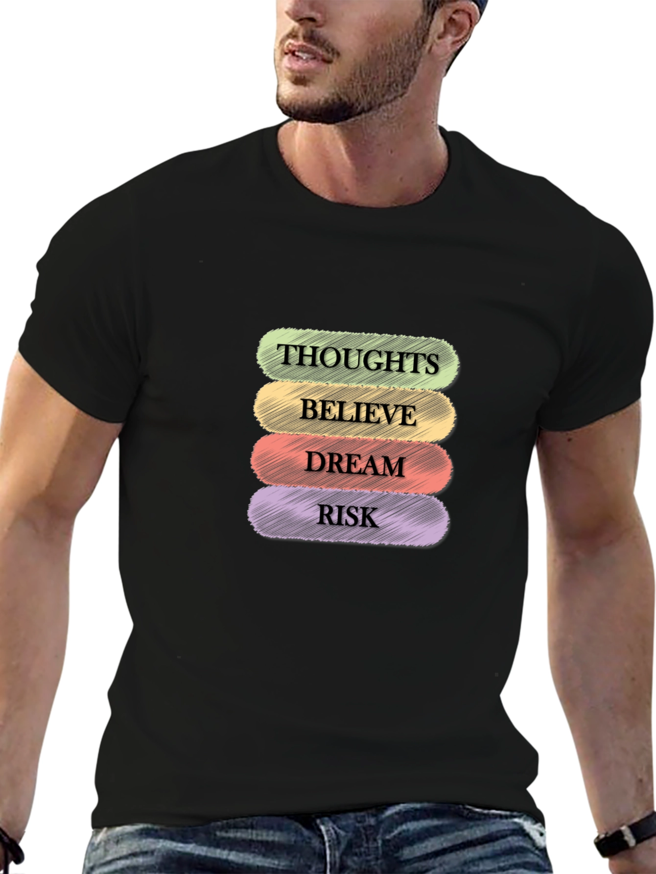 Thoughts Believe Dream Risk Graphic Tee
