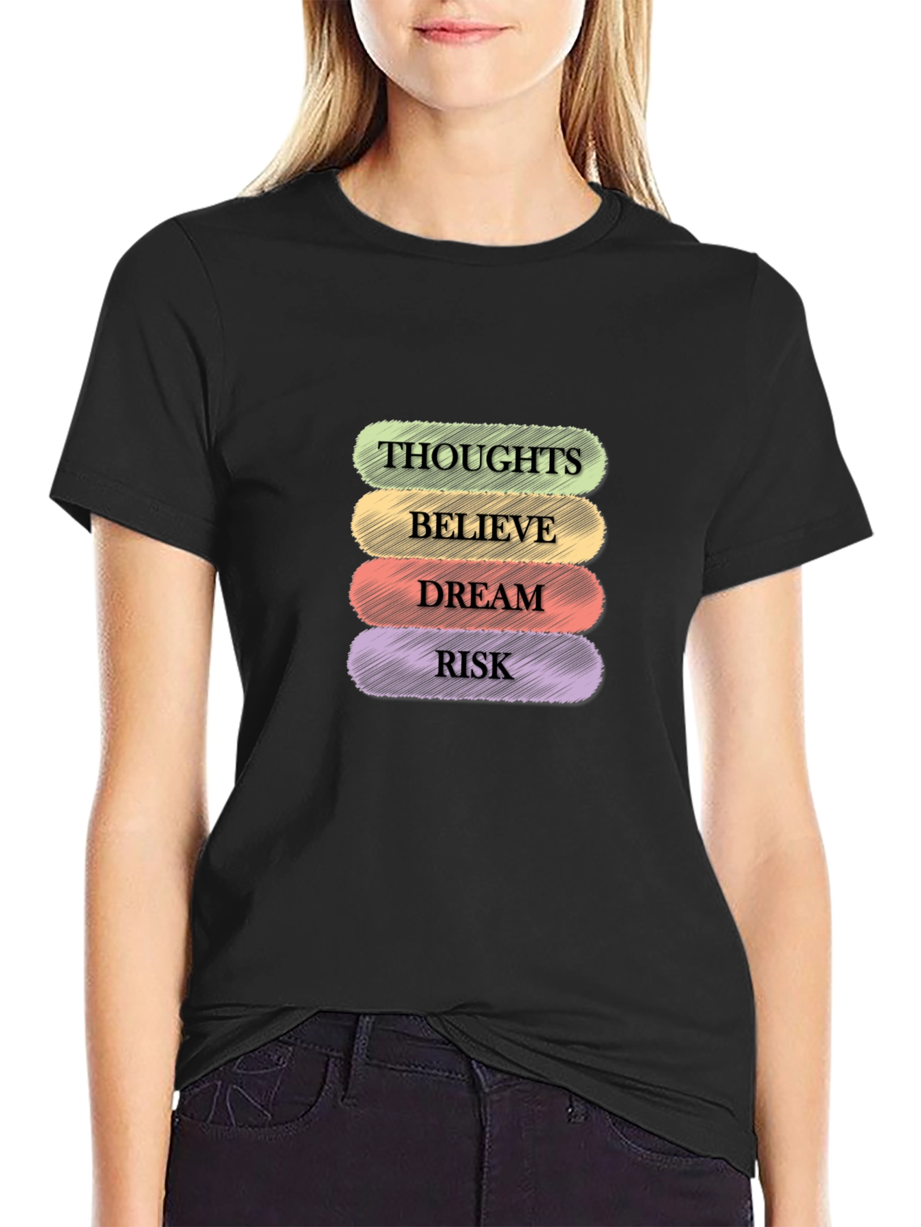 Thoughts Believe Dream Risk Graphic Tee