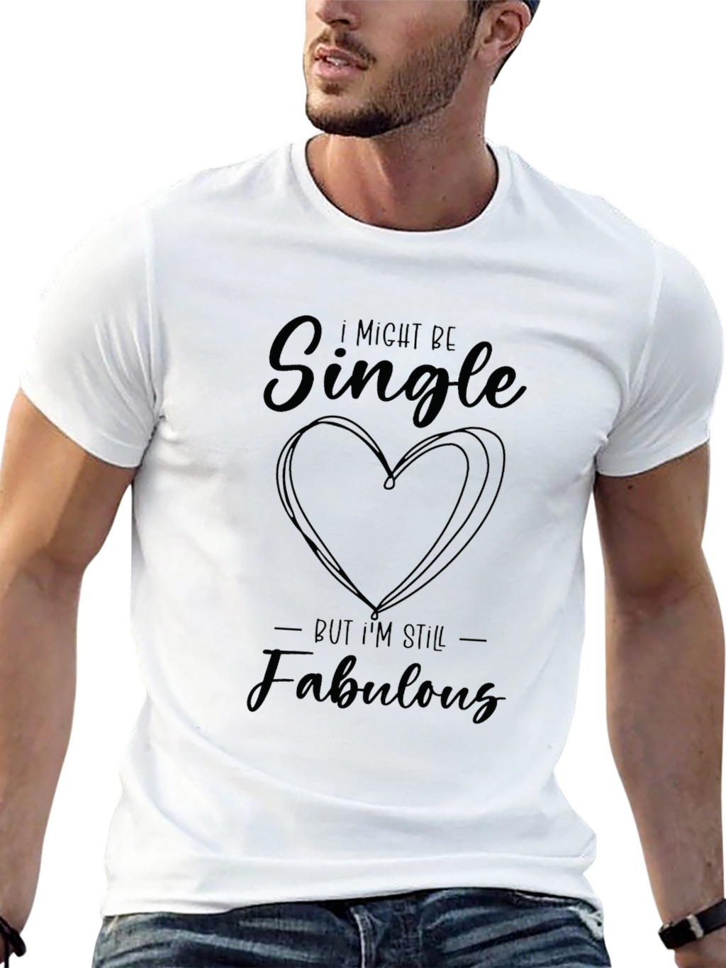 Single & Fabulous Black Graphic T-Shirt