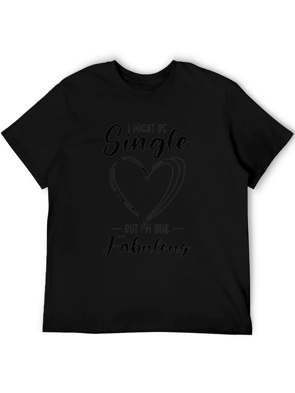 Single & Fabulous Black Graphic T-Shirt