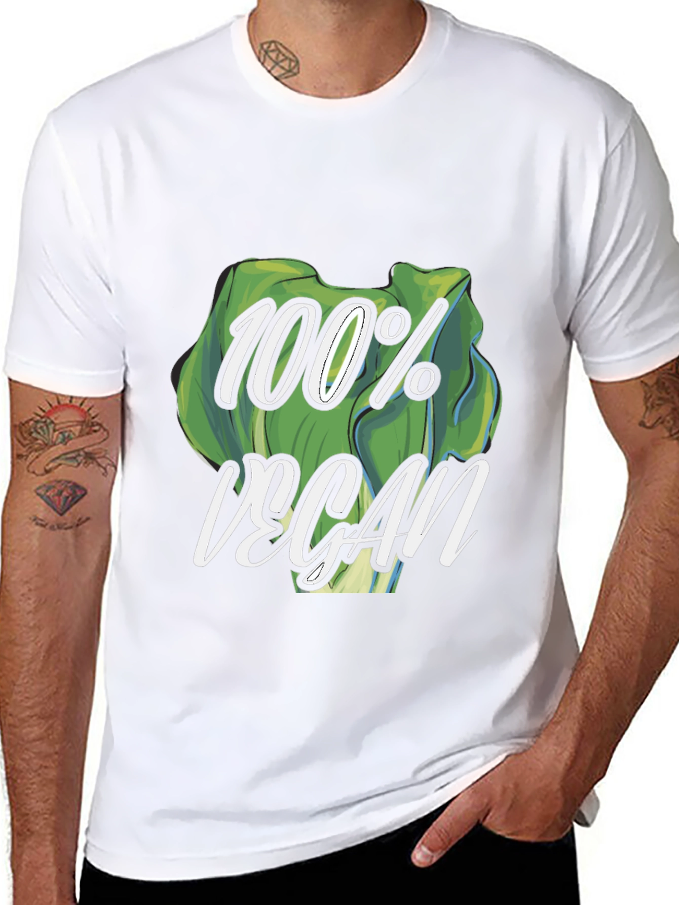 100% Vegan Graphic Tee - Black T-Shirt