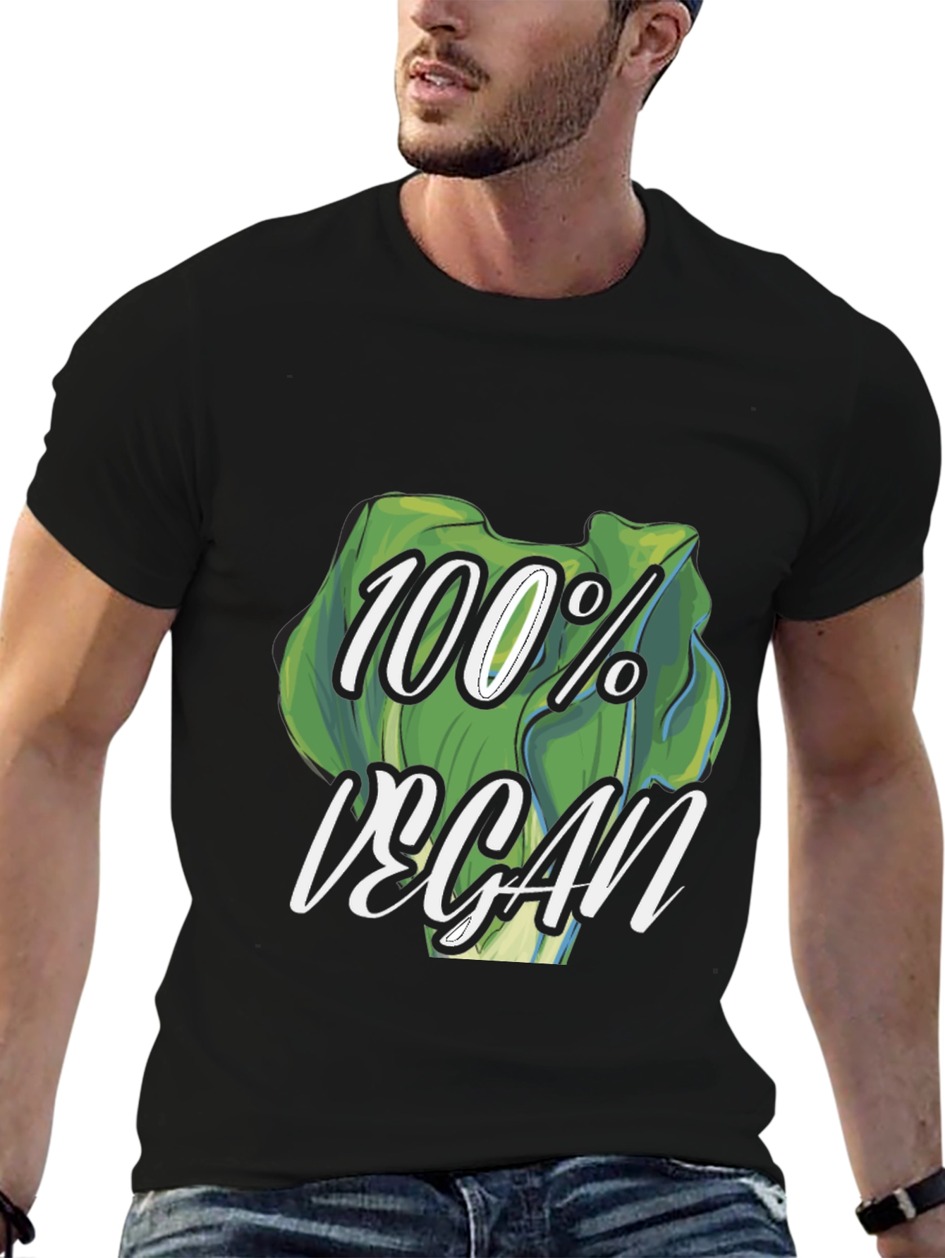 100% Vegan Graphic Tee - Black T-Shirt