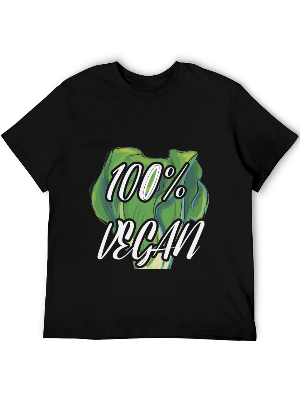 100% Vegan Graphic Tee - Black T-Shirt