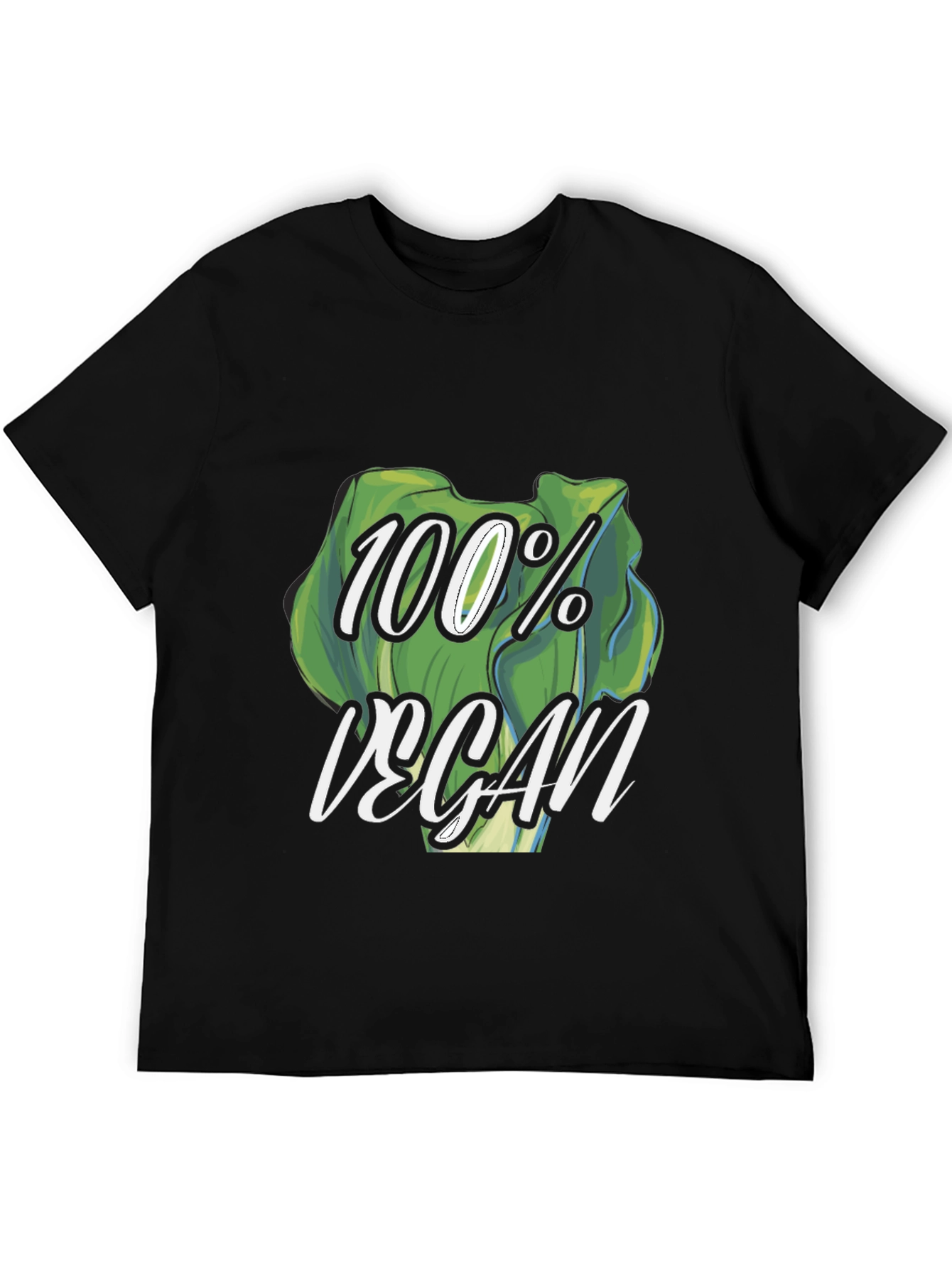 100% Vegan Graphic Tee - Black T-Shirt