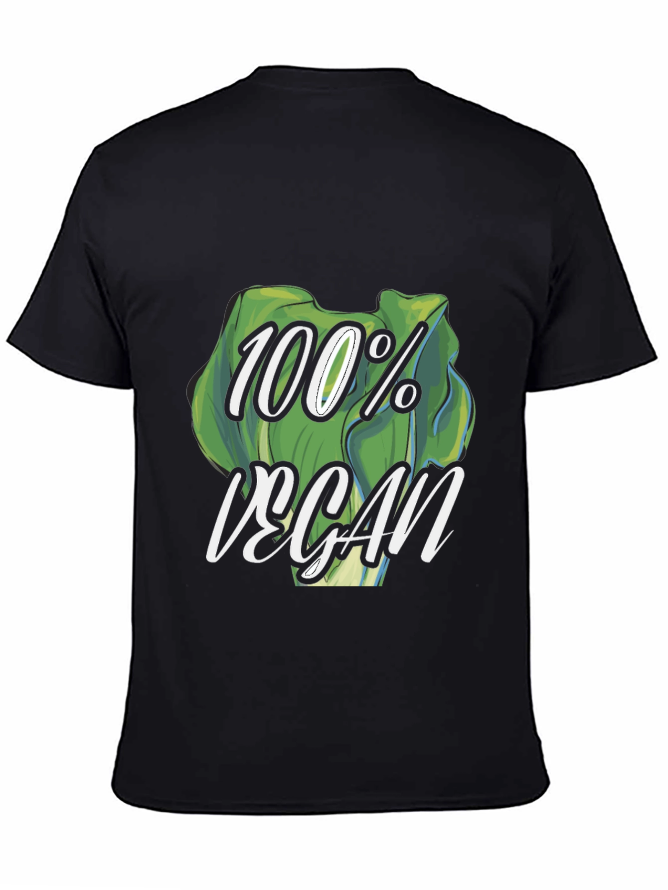 100% Vegan Graphic Tee - Black T-Shirt