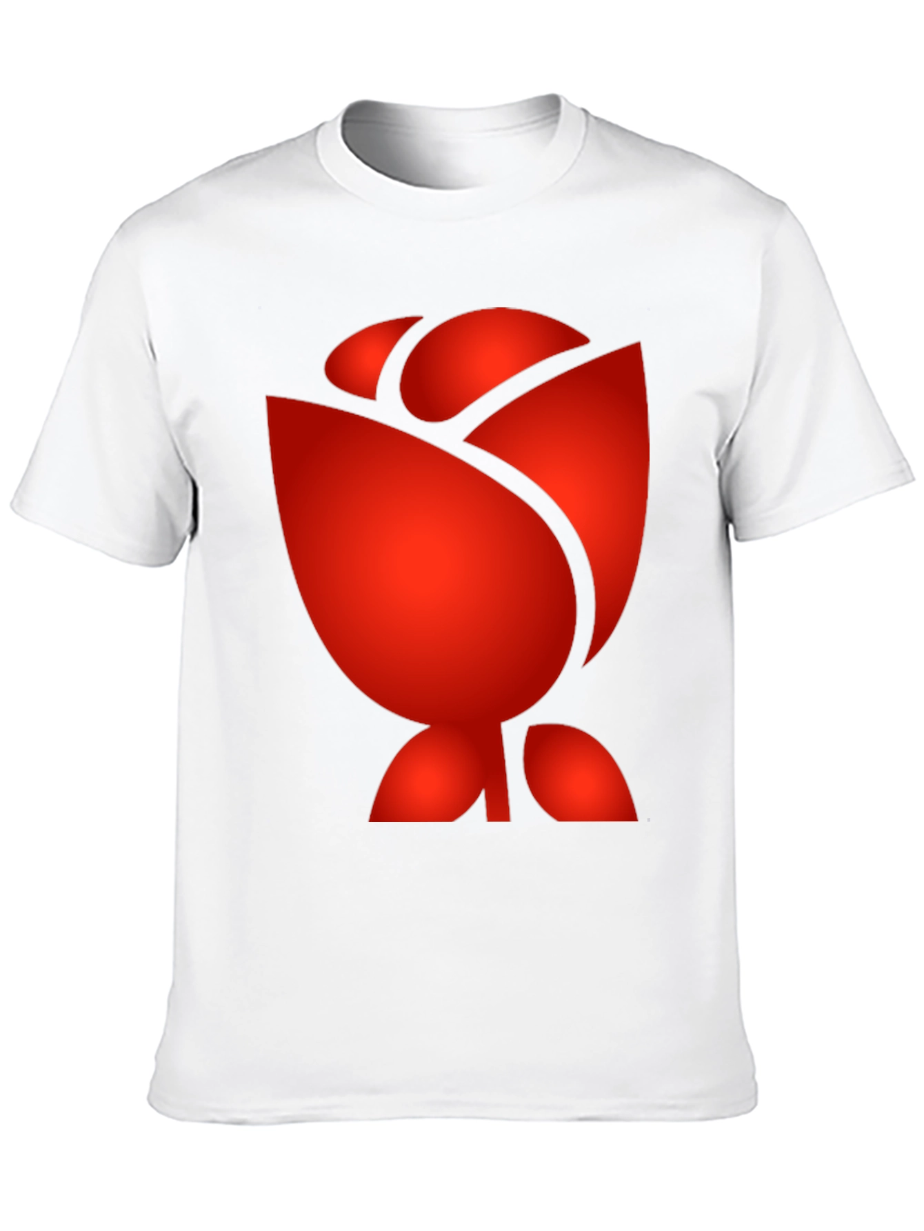 Red Rose Graphic Print Black T-Shirt