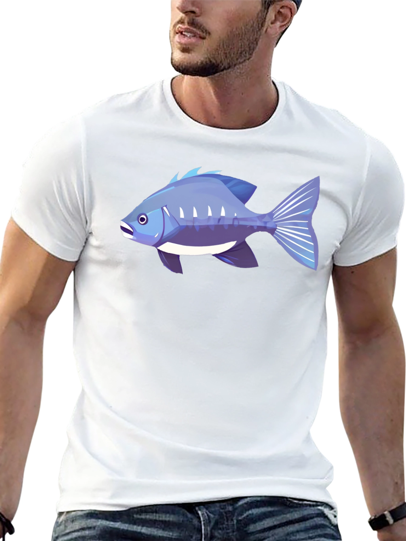 Fish Graphic T-Shirt - Cool Blue Design