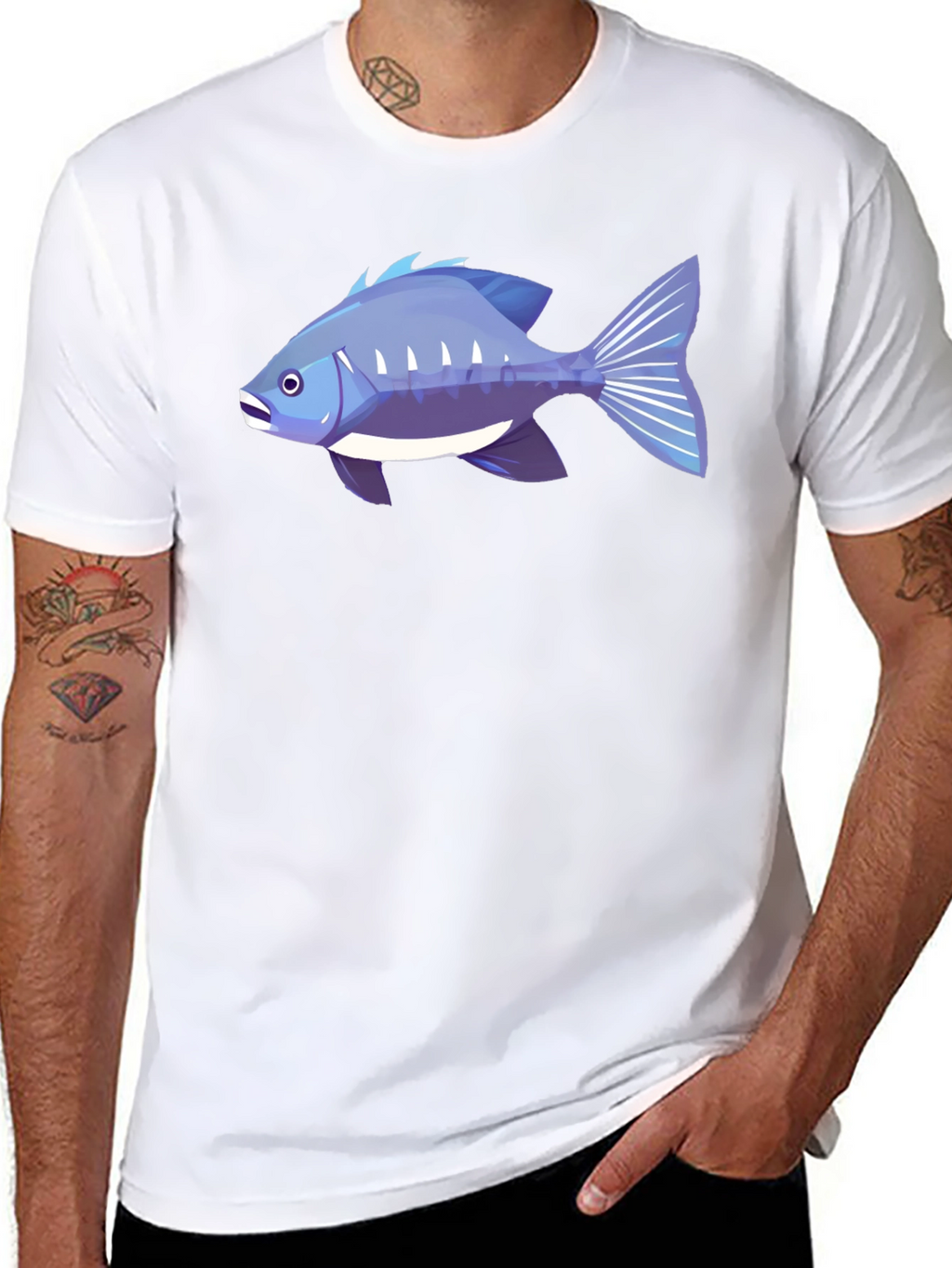 Fish Graphic T-Shirt - Cool Blue Design