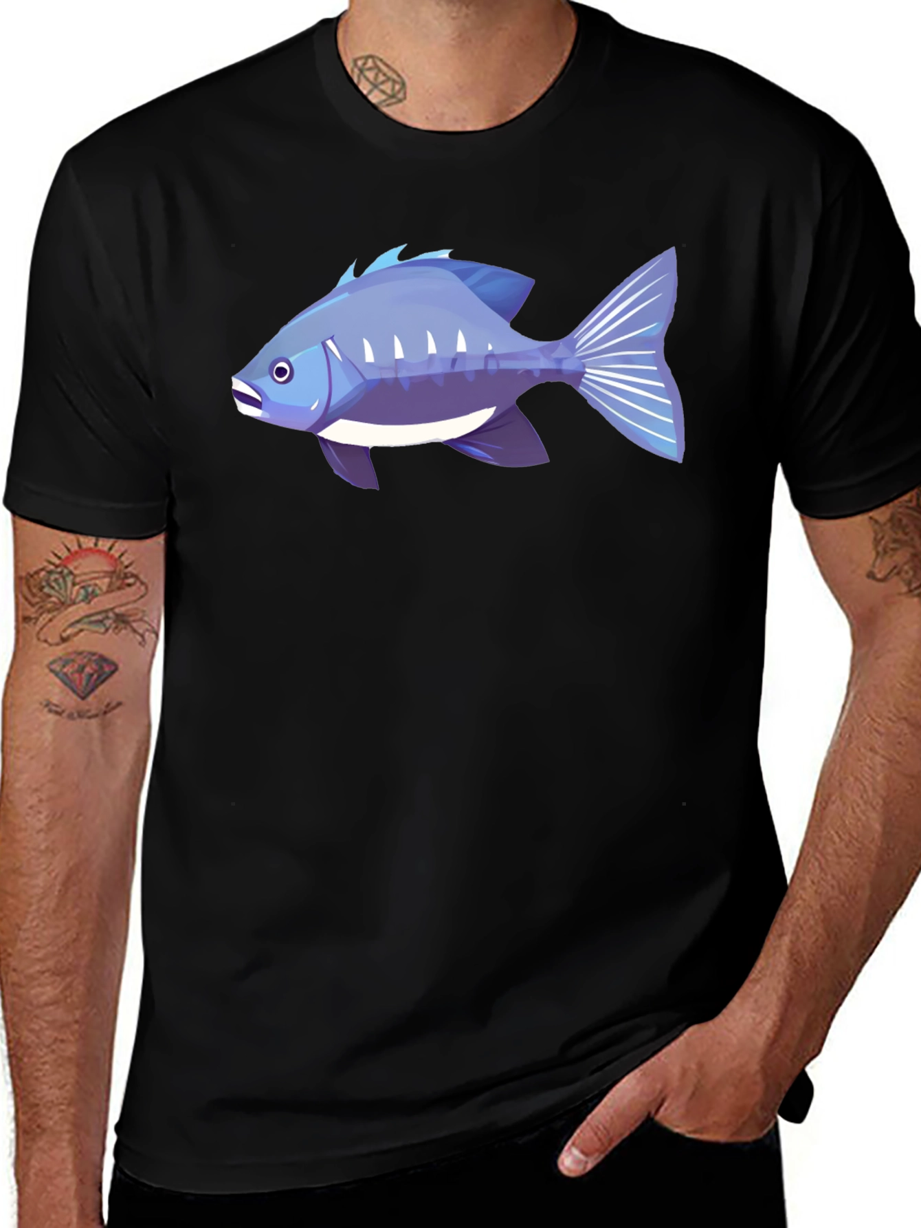 Fish Graphic T-Shirt - Cool Blue Design