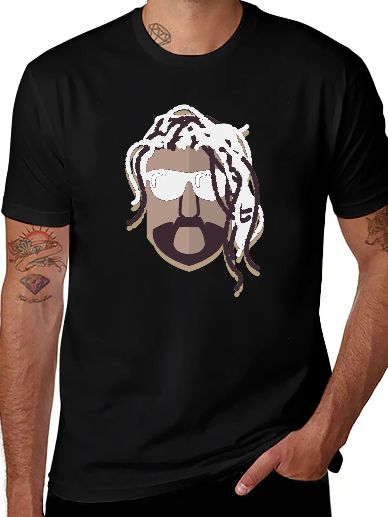 Cool Graphic T-Shirt with Rasta Man Design