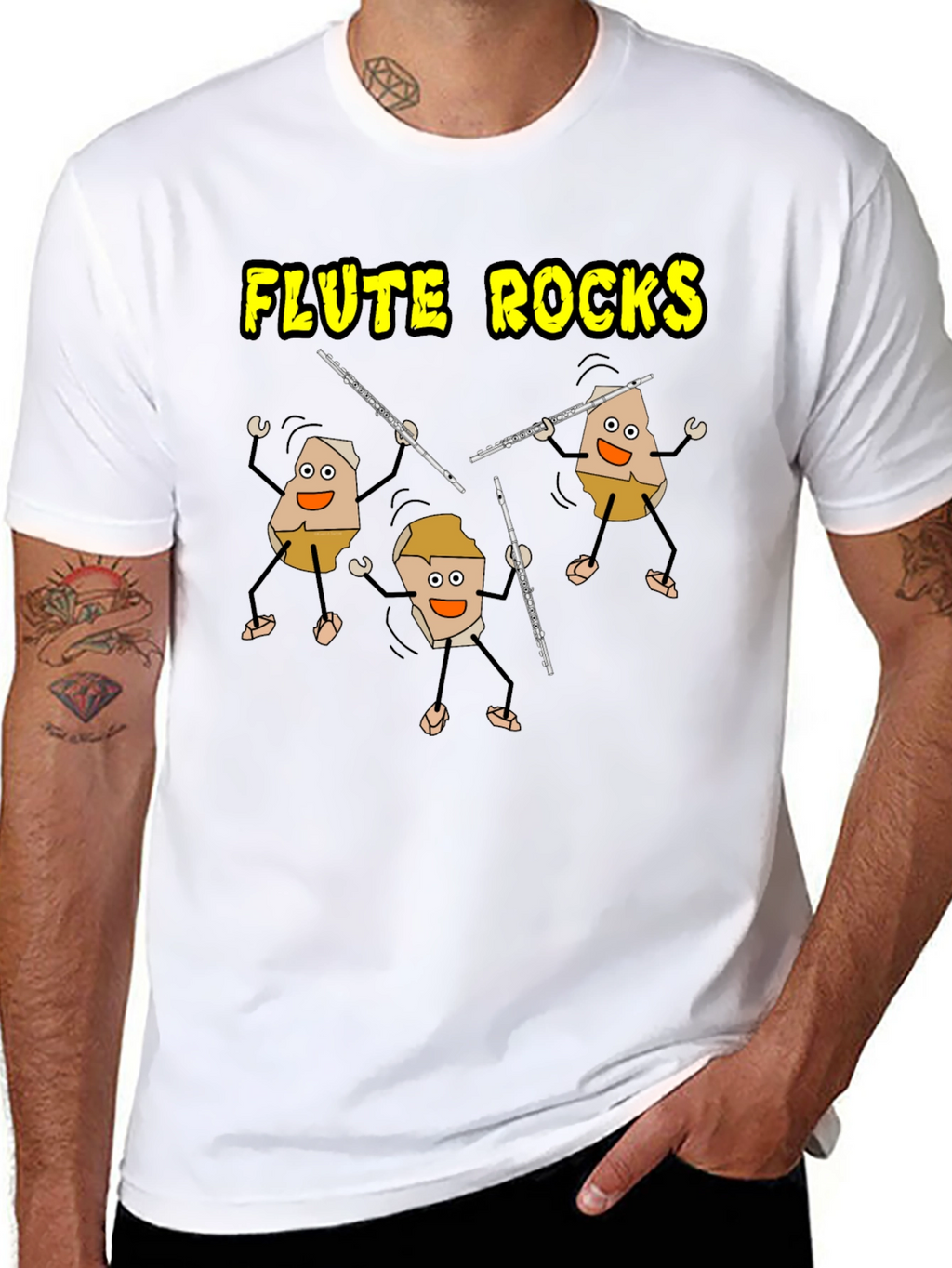 Flute Rocks Black Graphic Tee