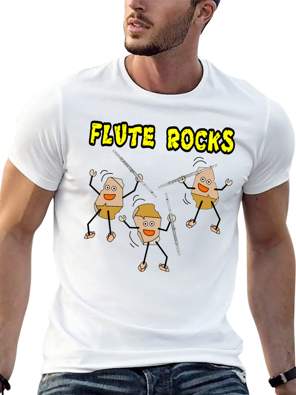 Flute Rocks Black Graphic Tee