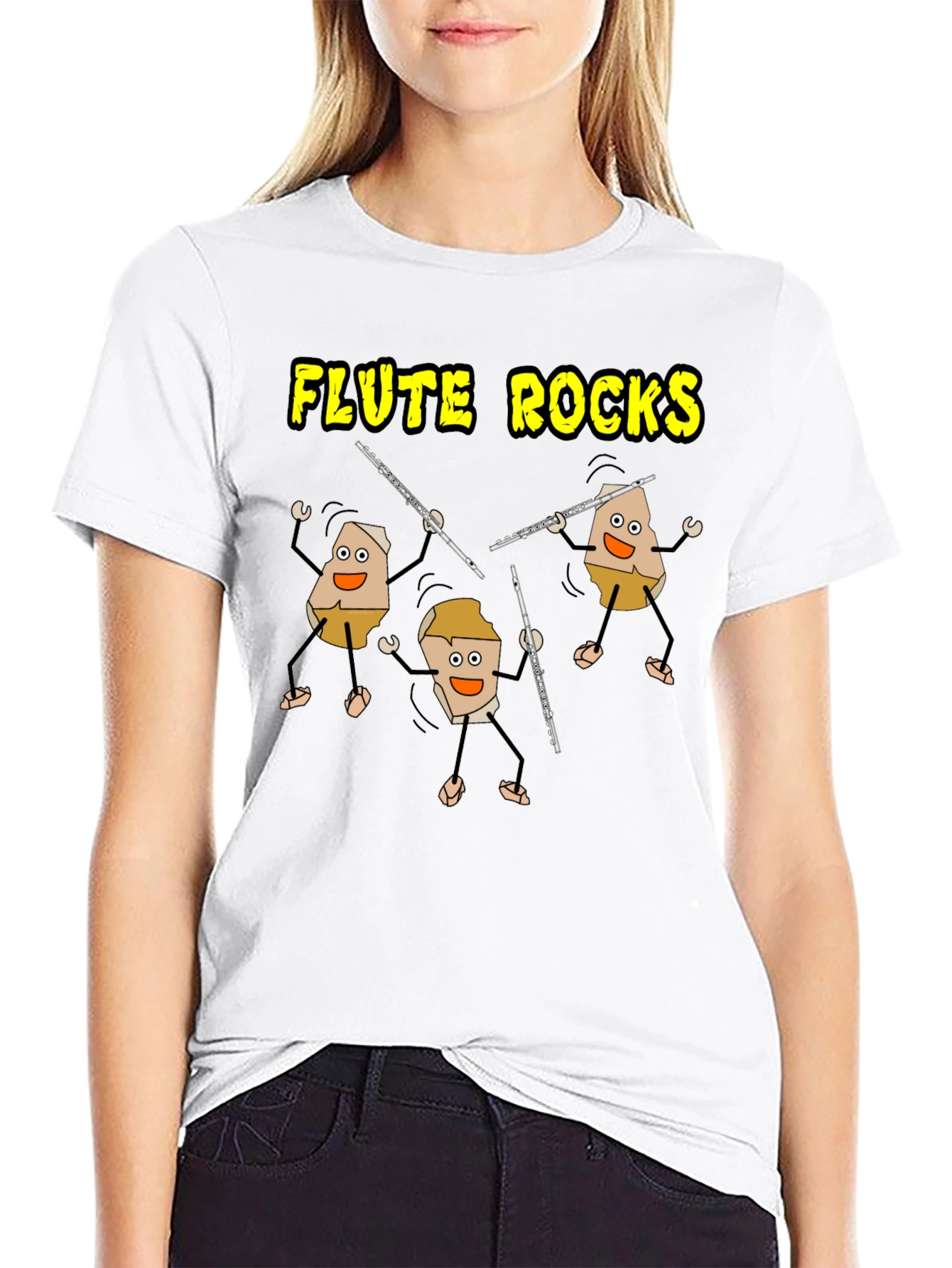 Flute Rocks Black Graphic Tee