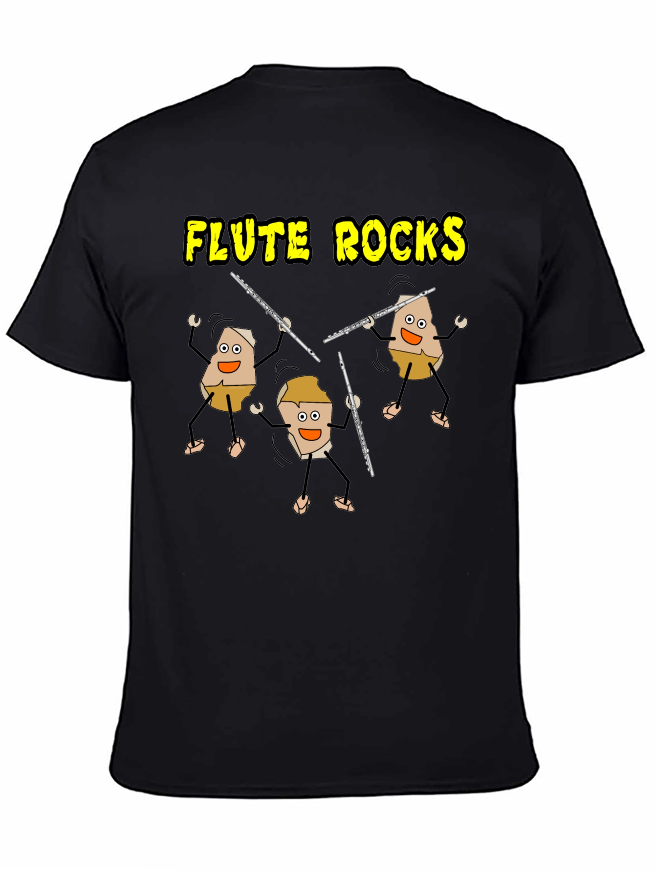 Flute Rocks Black Graphic Tee