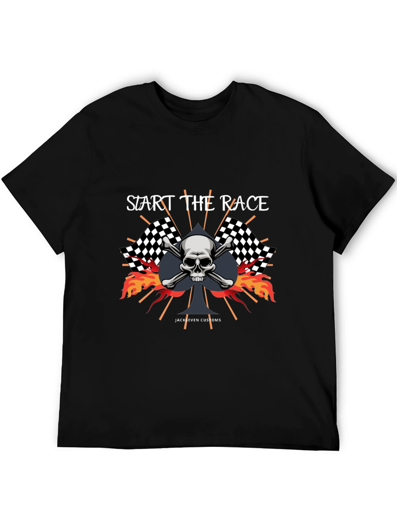 Start the Race Skull Graphic Tee - Jack Seven Customs