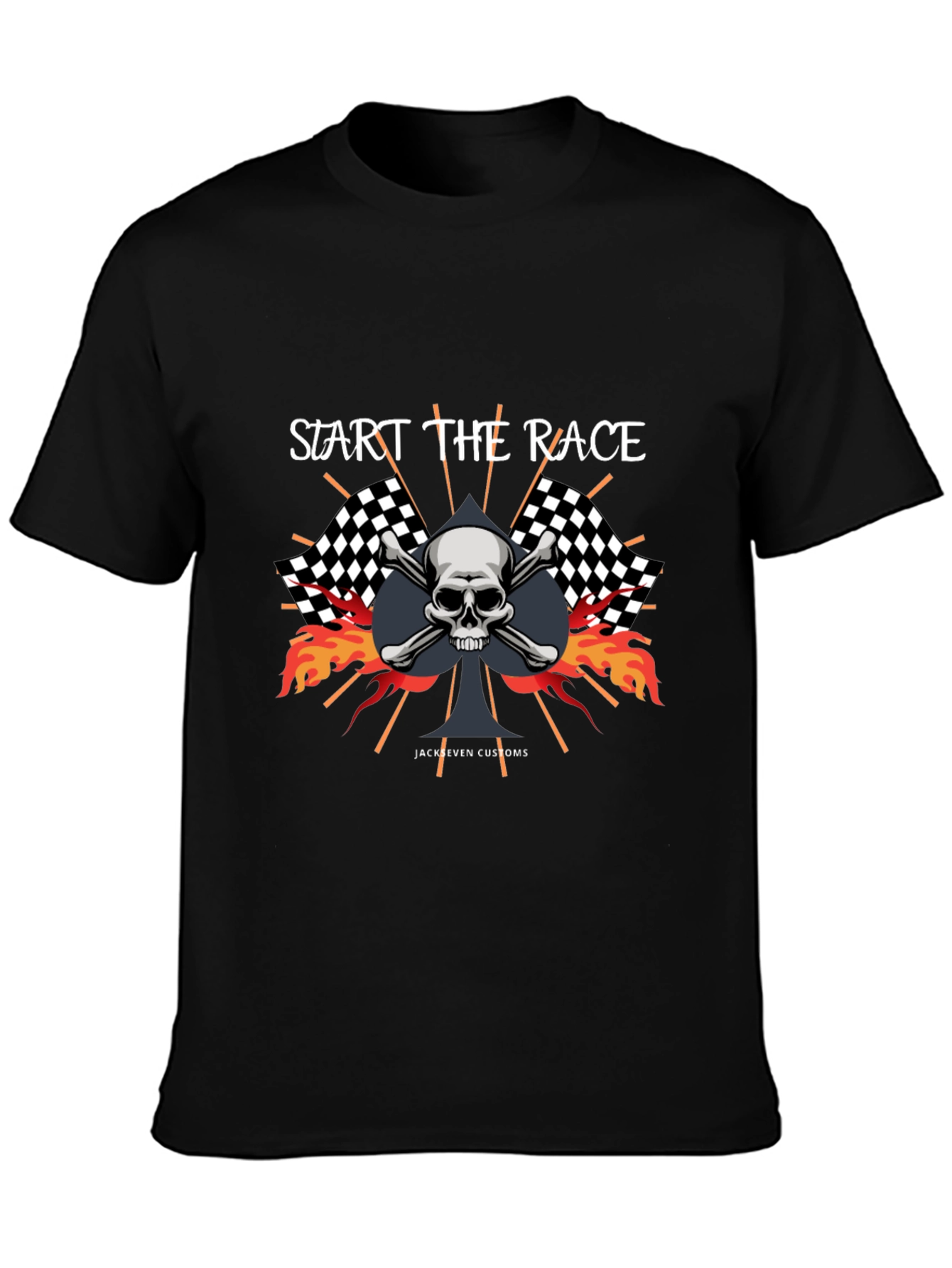 Start the Race Skull Graphic Tee - Jack Seven Customs