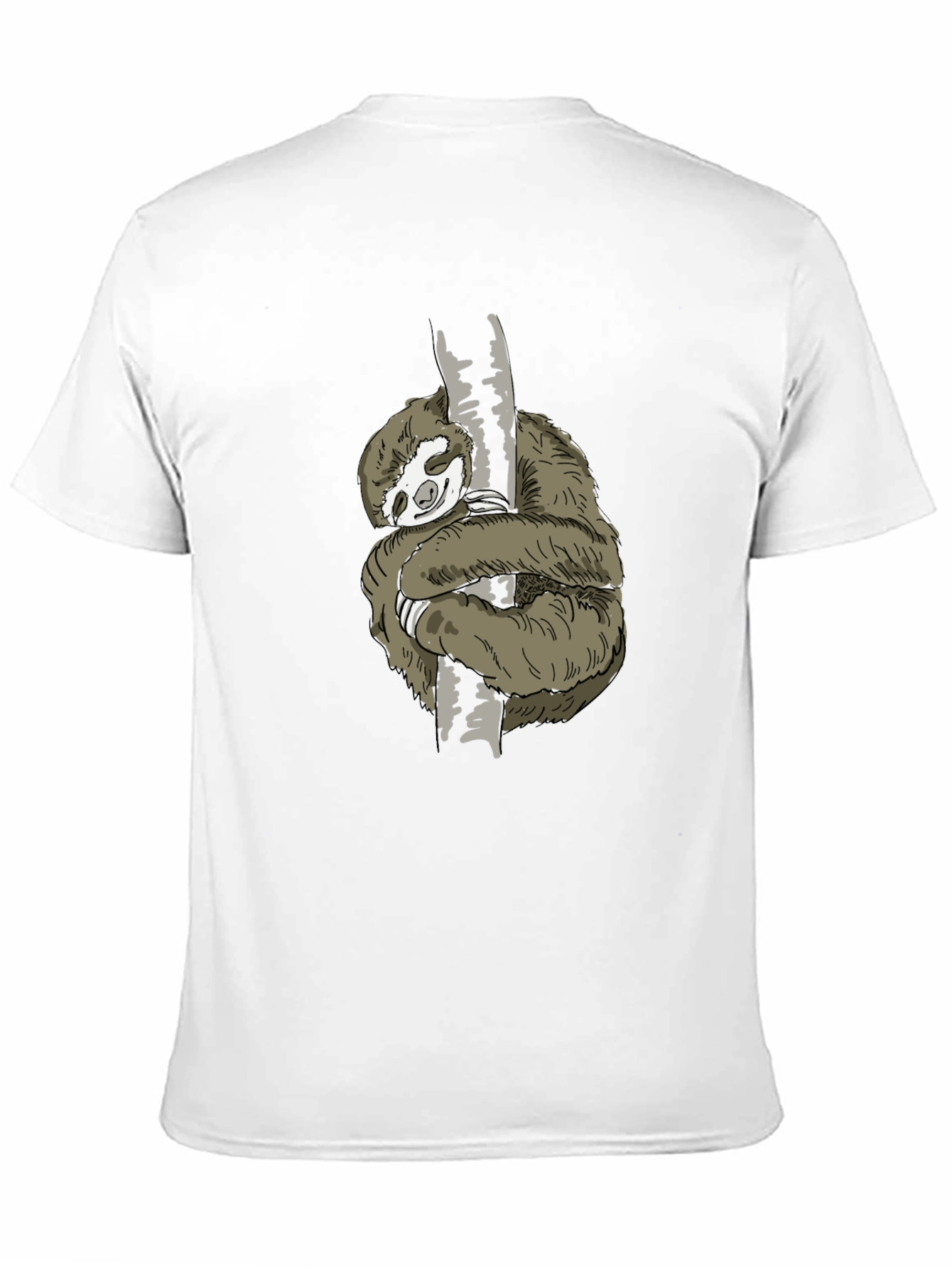 Mens Sloth Hugging Tree Graphic Tee - Black