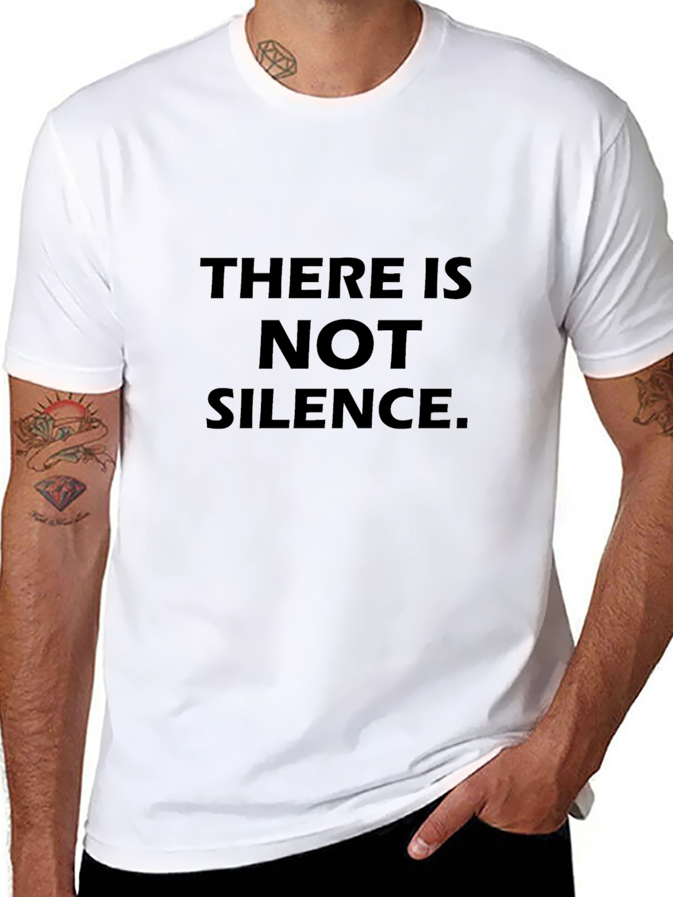 There is Not Silence T-Shirt - Black Crew Neck