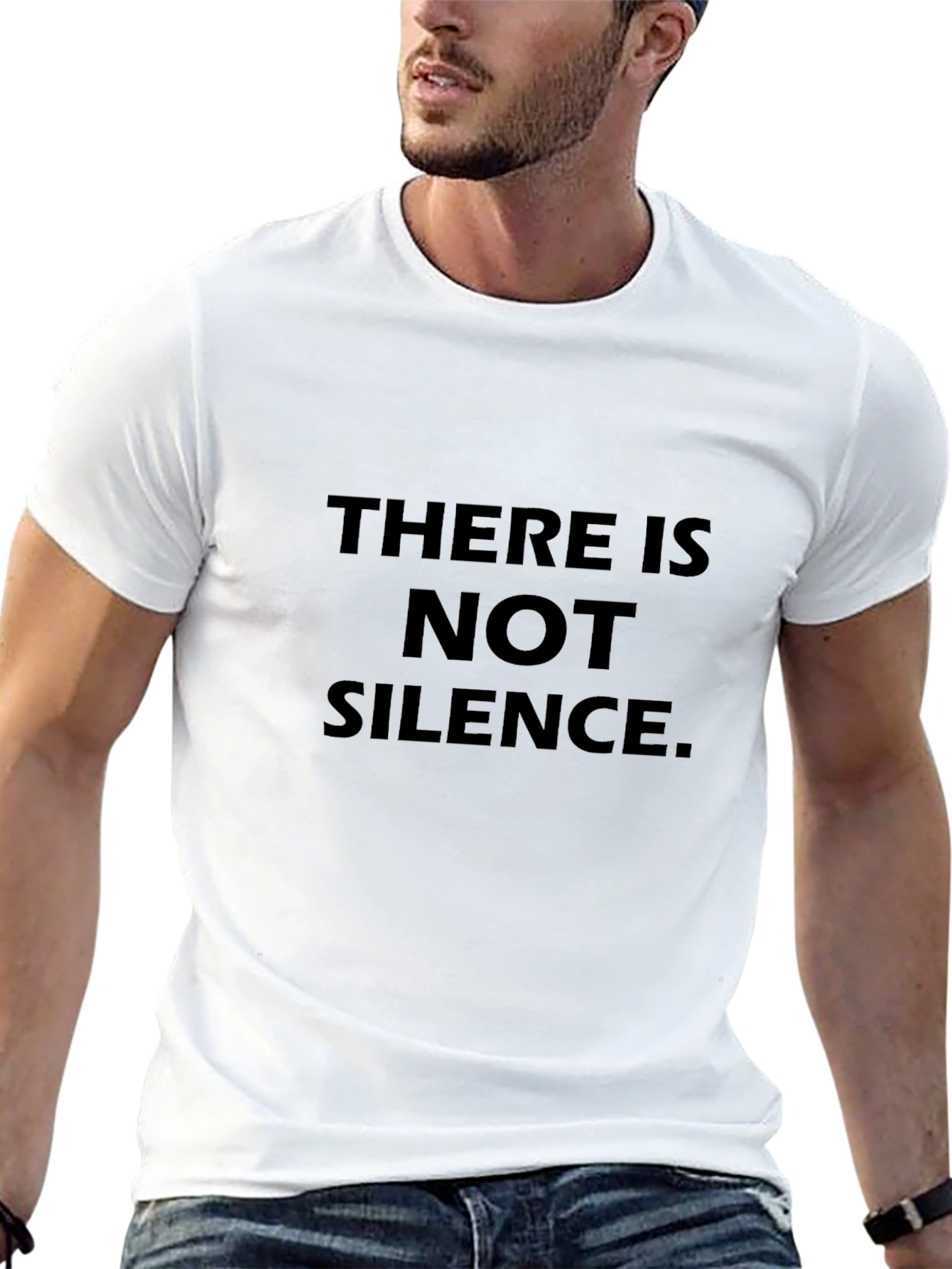 There is Not Silence T-Shirt - Black Crew Neck