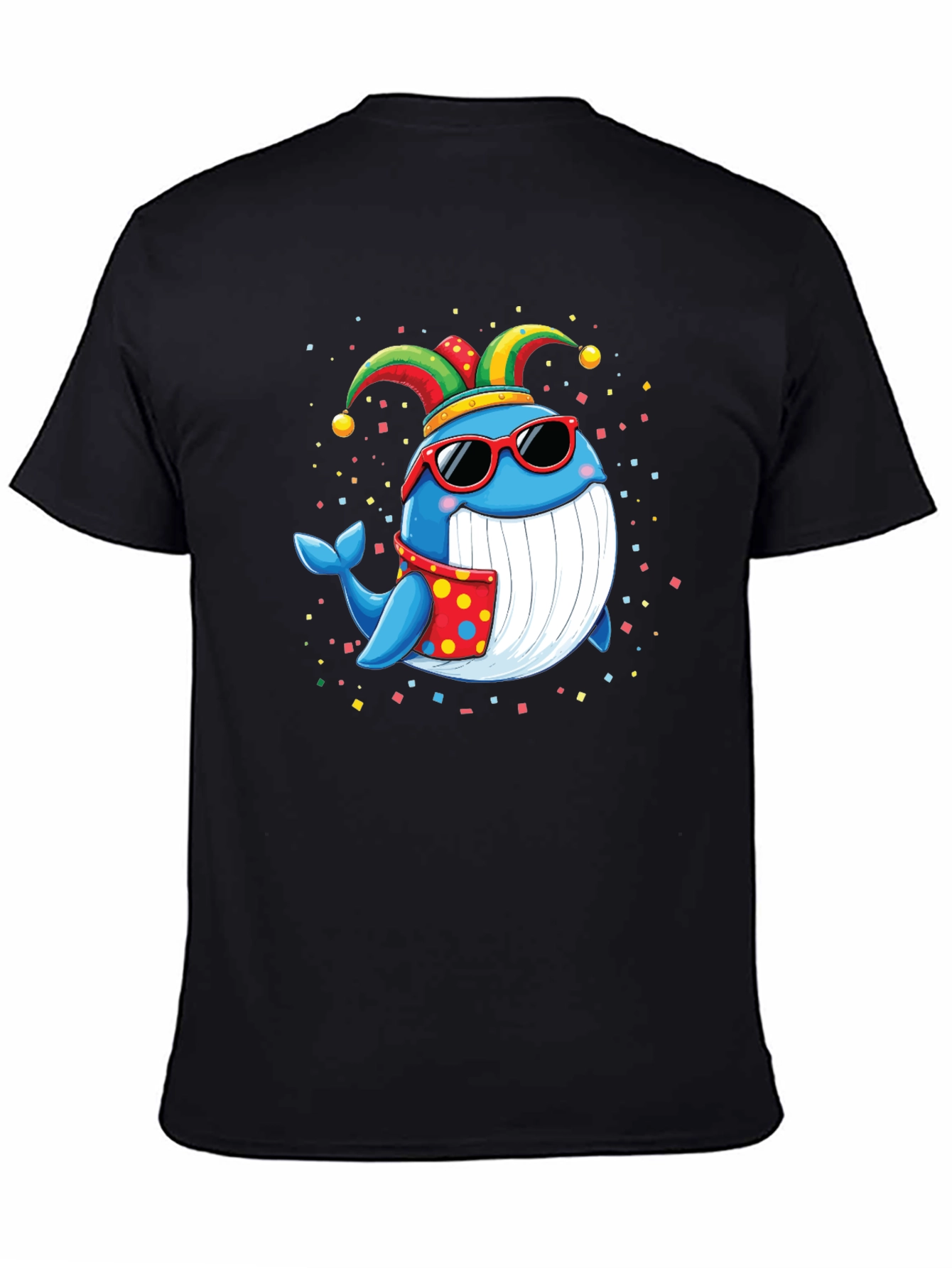 Whimsical Whale T-Shirt: Fun & Festive Cartoon Design