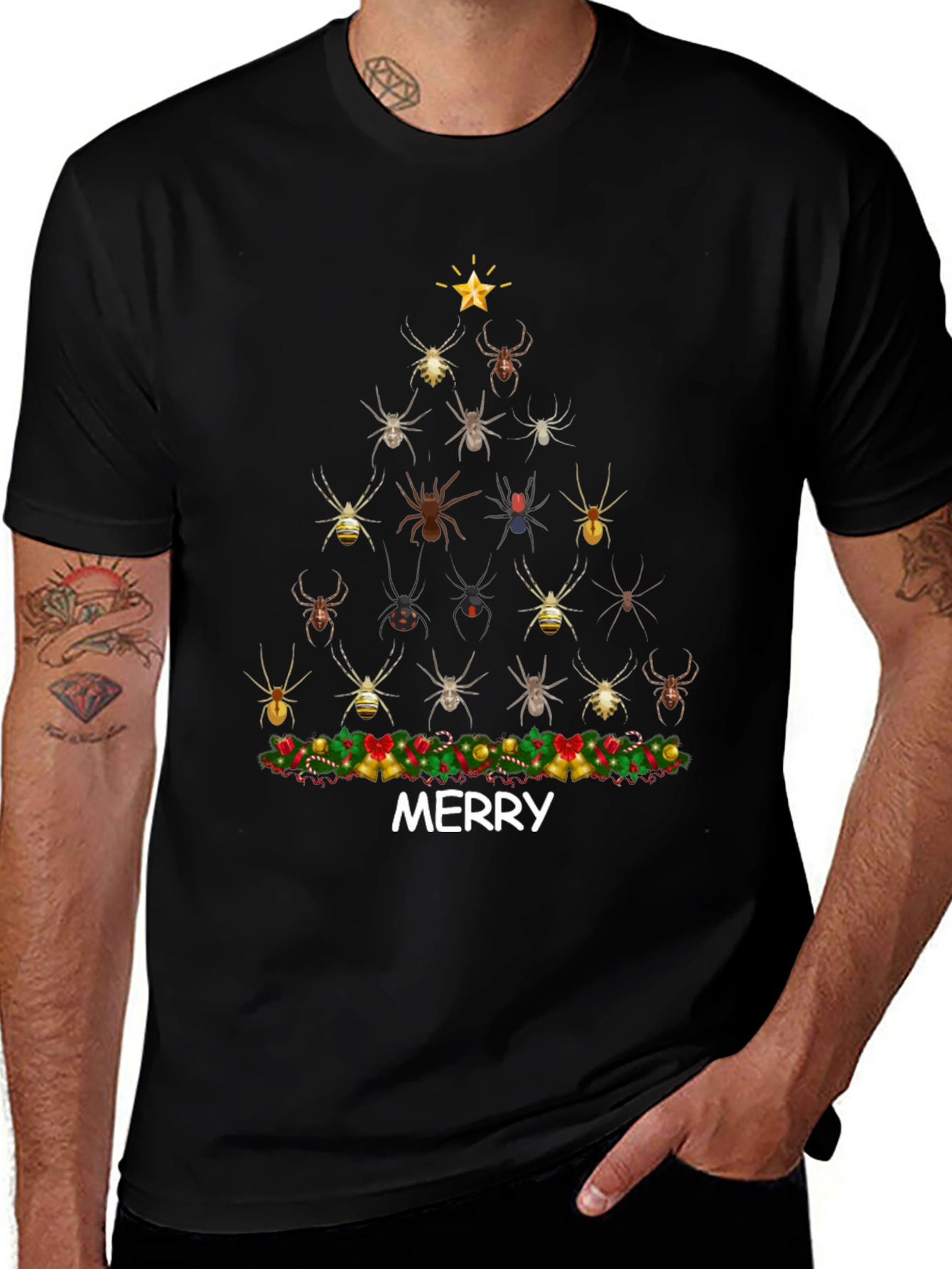 Spider Christmas Tree Graphic Tee
