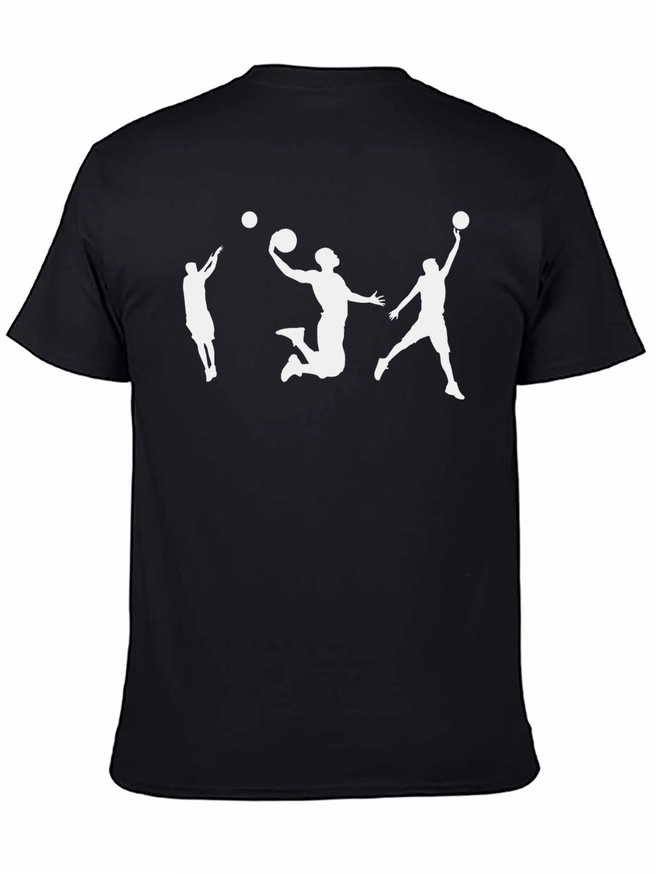 Basketball Player Silhouette Graphic Tee - Black