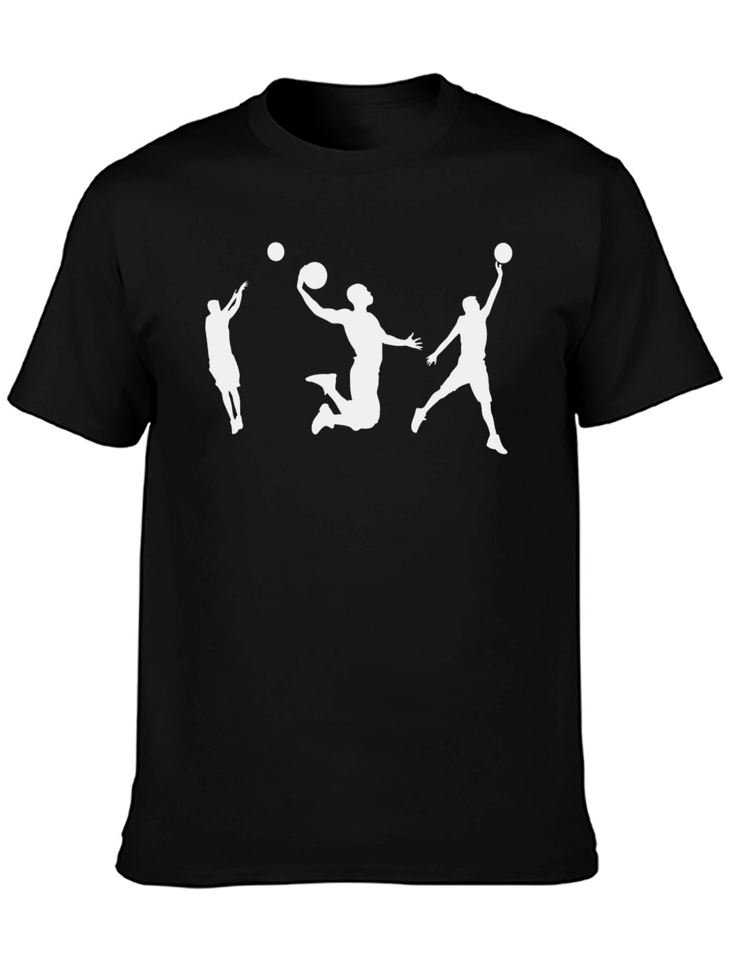 Basketball Player Silhouette Graphic Tee - Black