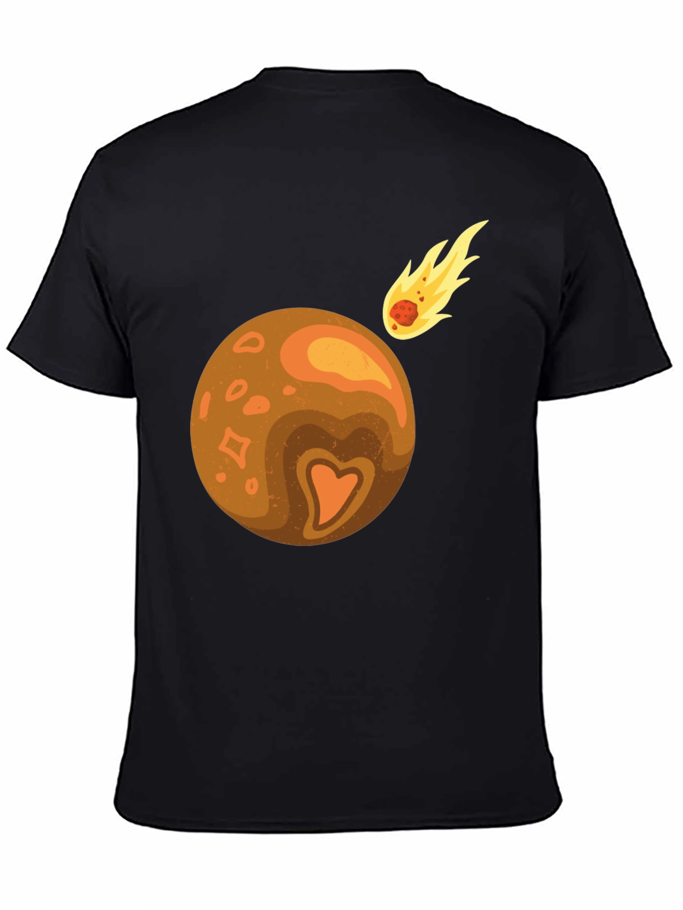 Planet & Comet Graphic Tee - Black Cotton Blend
